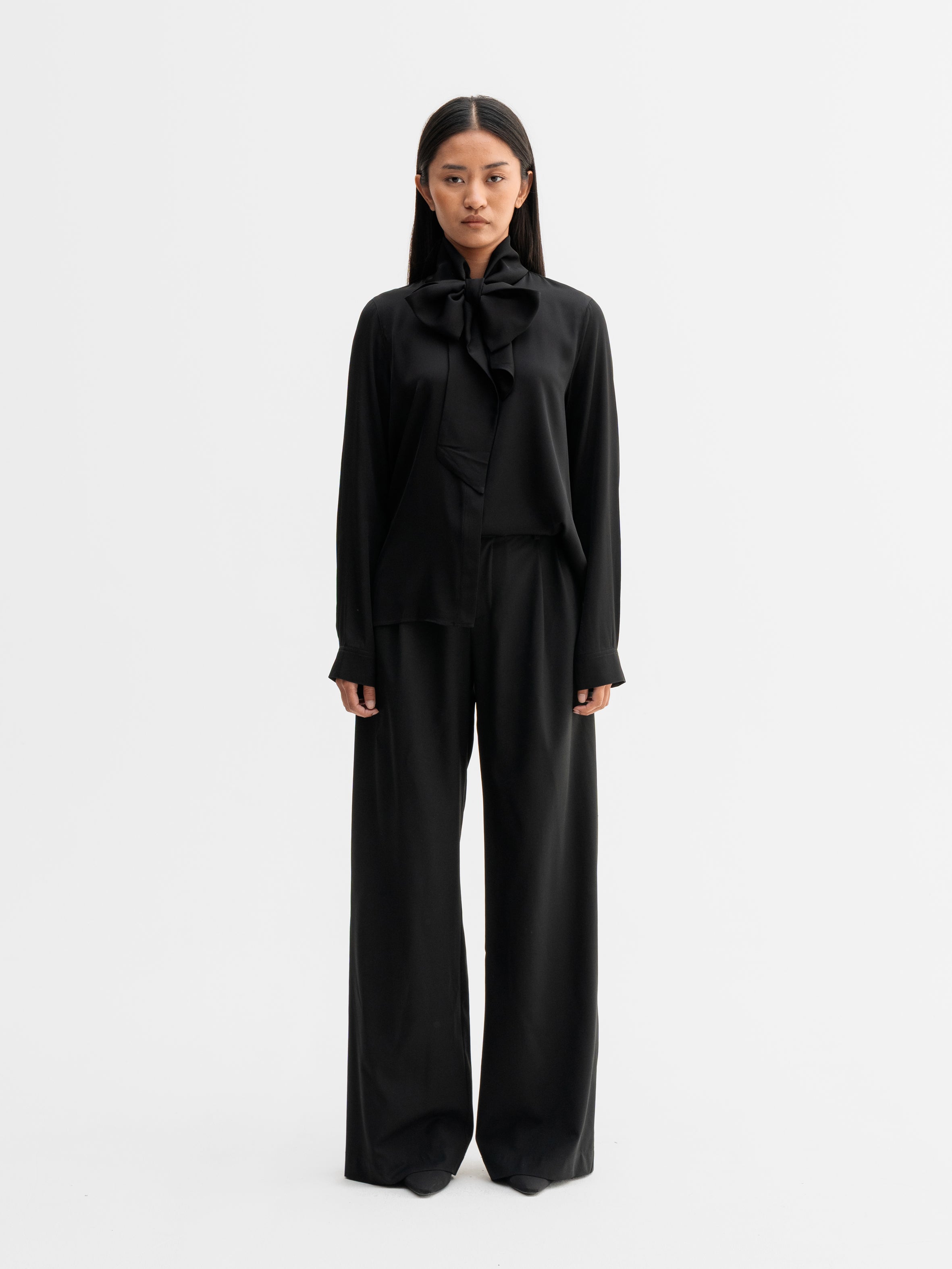 Miki Silk Blouse Black