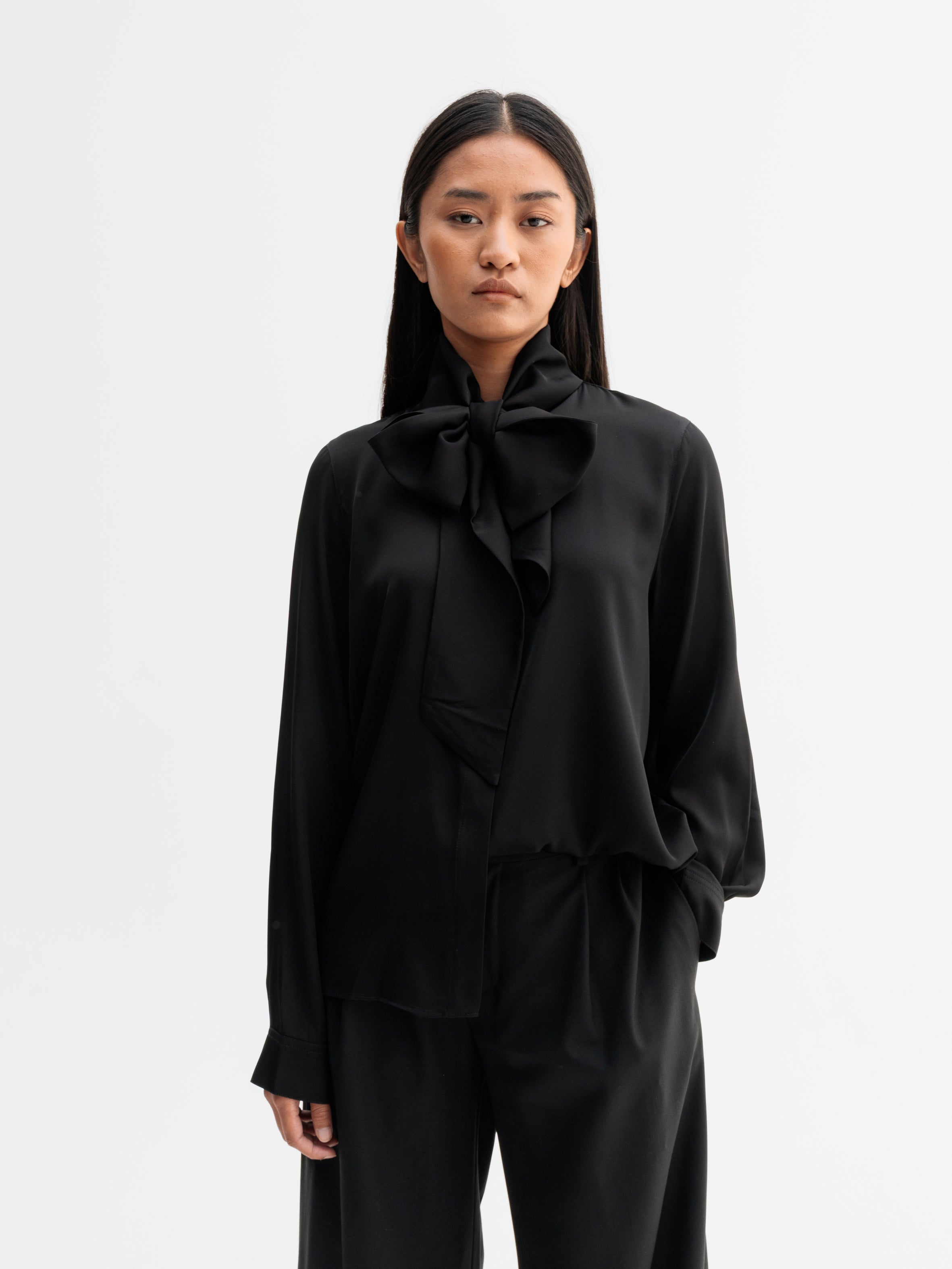 Miki Silk Blouse Black