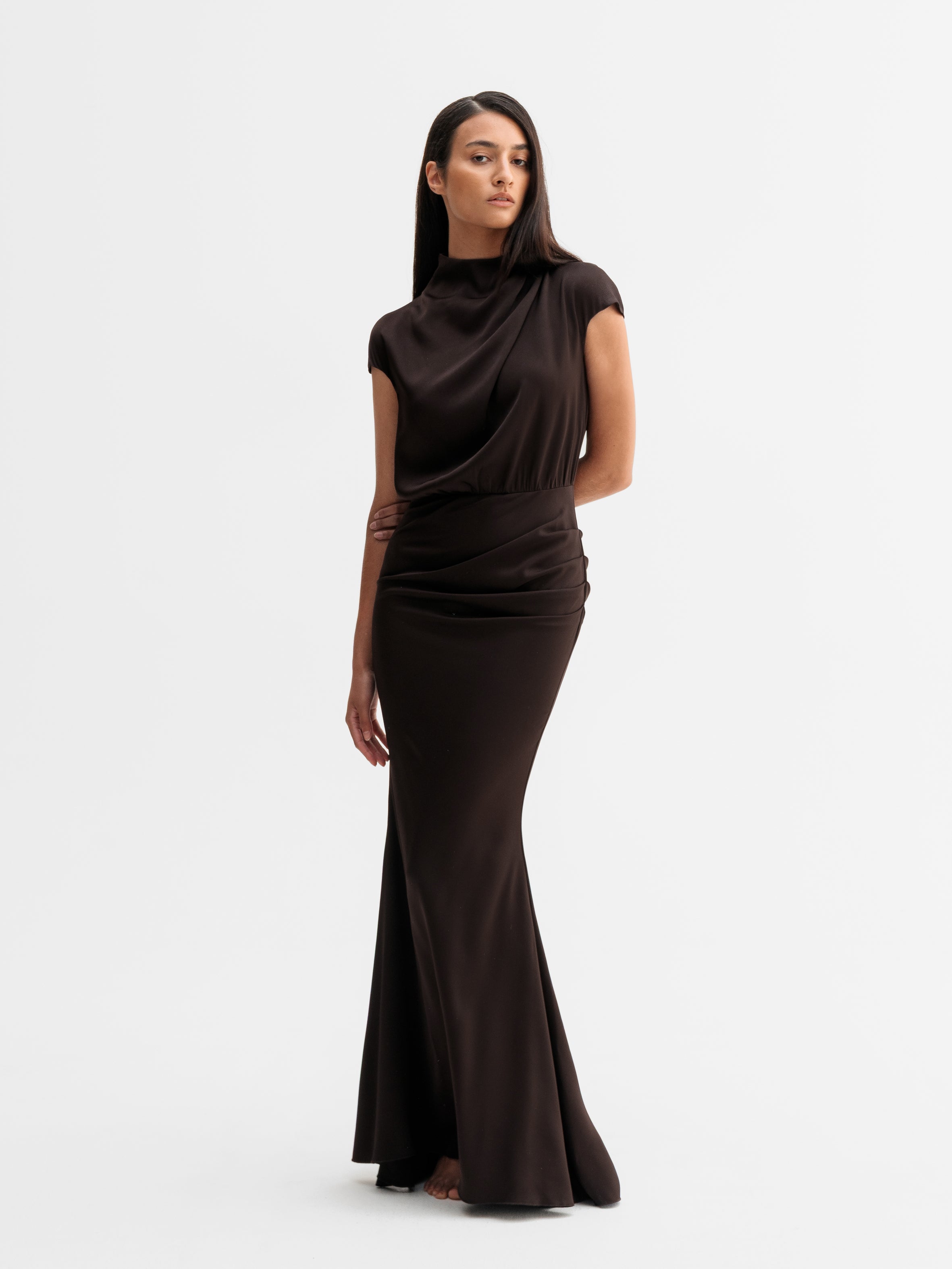 Myra Dress Dark Brown