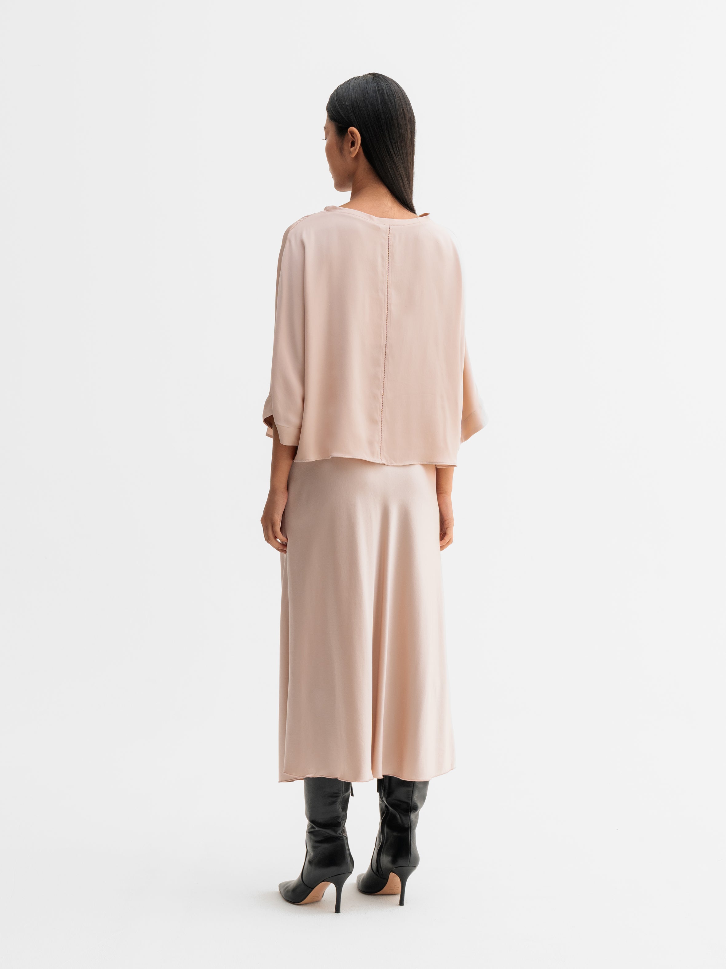 Thea Silk Tee Dusty Pink