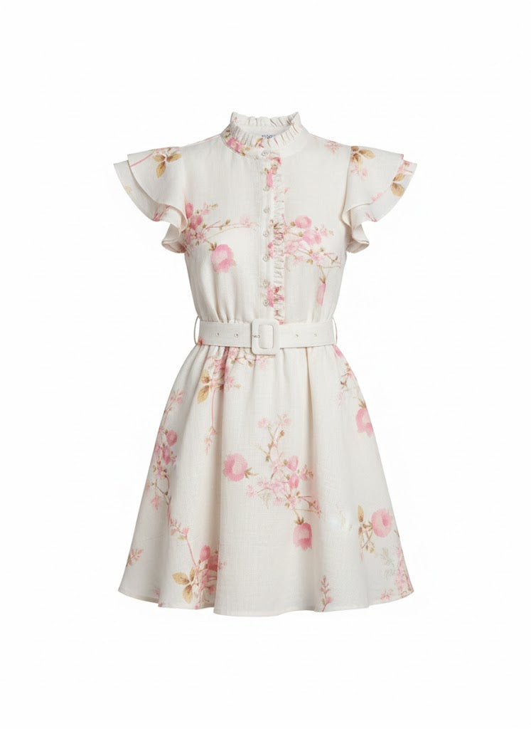 byTiMo Linen Ruffle Dress Pink Bloom - Gunnel's Fashion Marbella byTiMo Linen Ruffle Dress Pink Bloom - Gunnel's Fashion Marbella