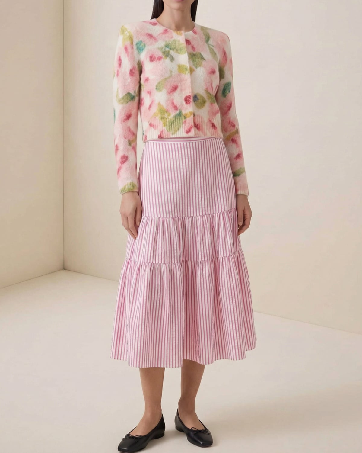 Hairy Knit Jacket Blush Rose