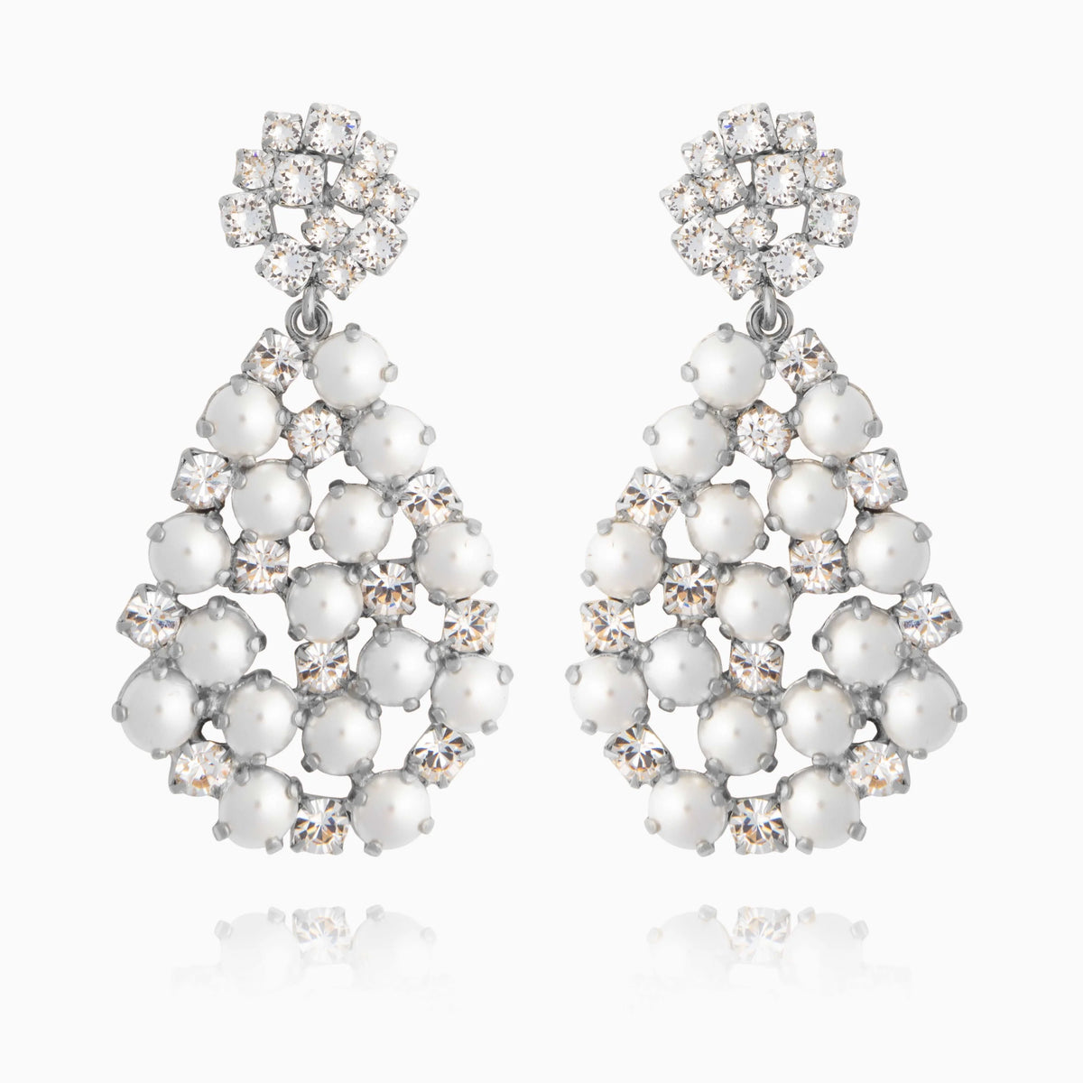 All Of Me Earrings Pearl Crystal