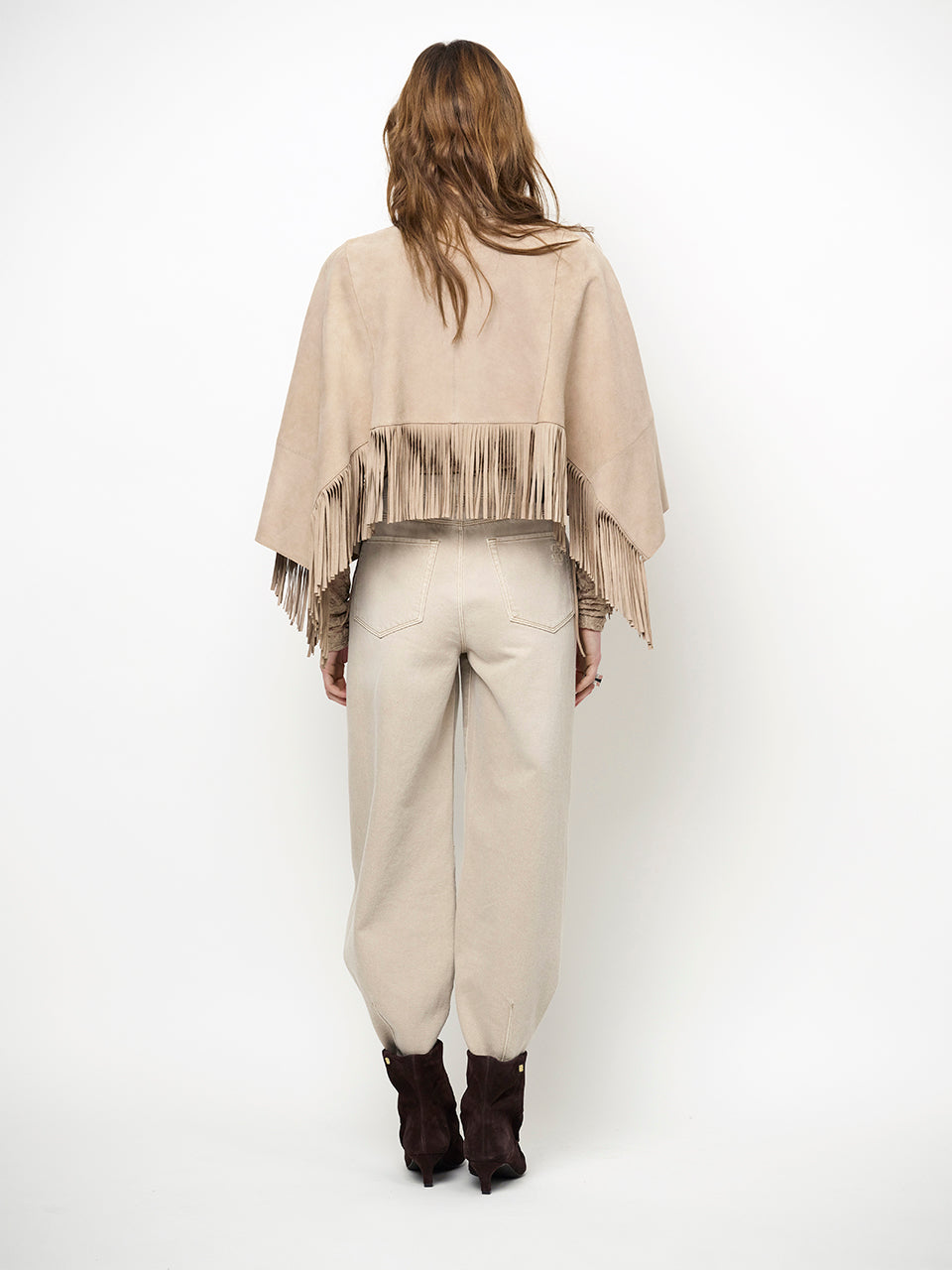 Spencer Suede Poncho Beige