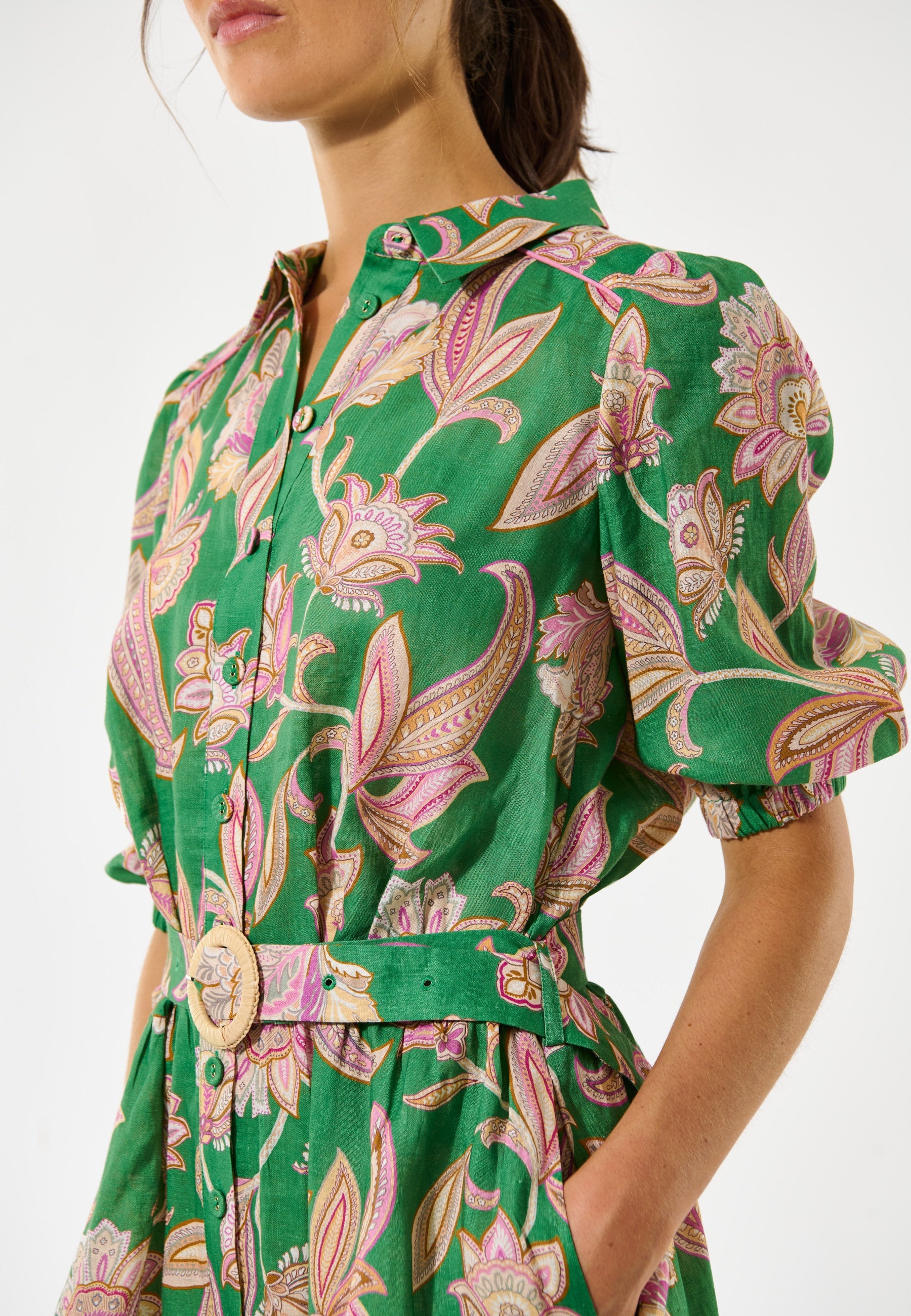 MaryDEA NS Dress Paisley Full Green