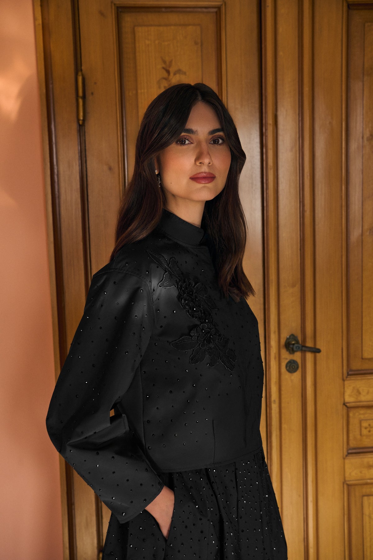 SafaDEA NS Jacket Black Taffeta Emb