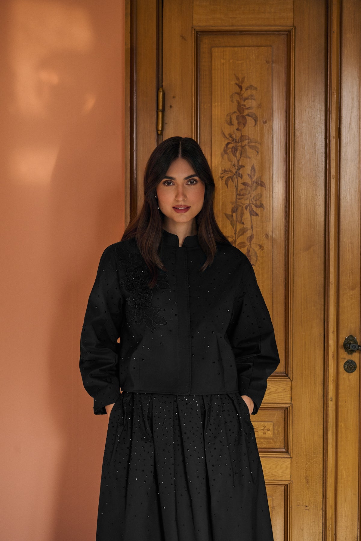 SafaDEA NS Jacket Black Taffeta Emb