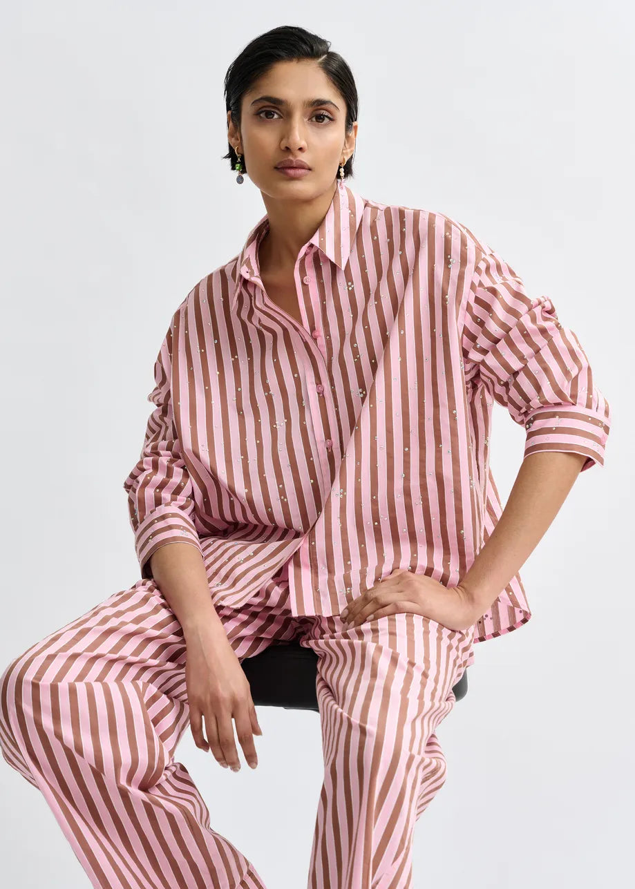 Jelief Shirt Brown Pink