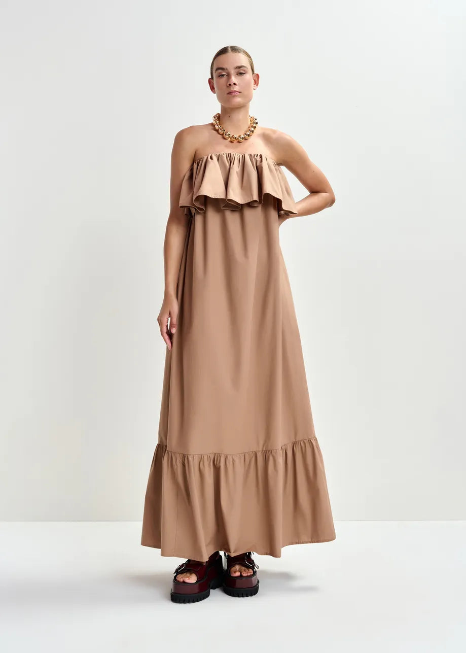Essentiel Antwerp Joyce Dress Brown - Gunnel's Fashion Marbella