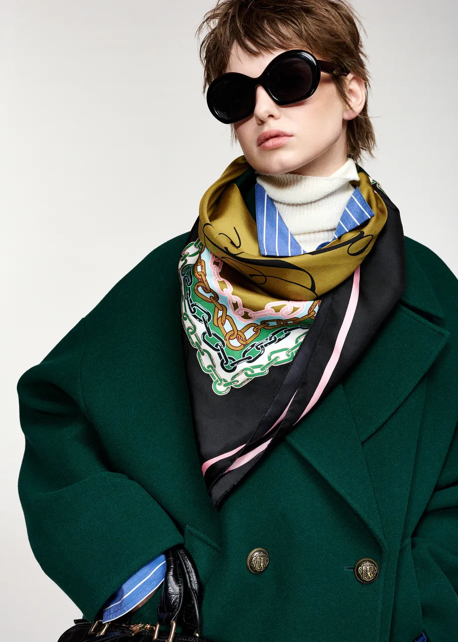Klassik Scarf Black Ochre Green