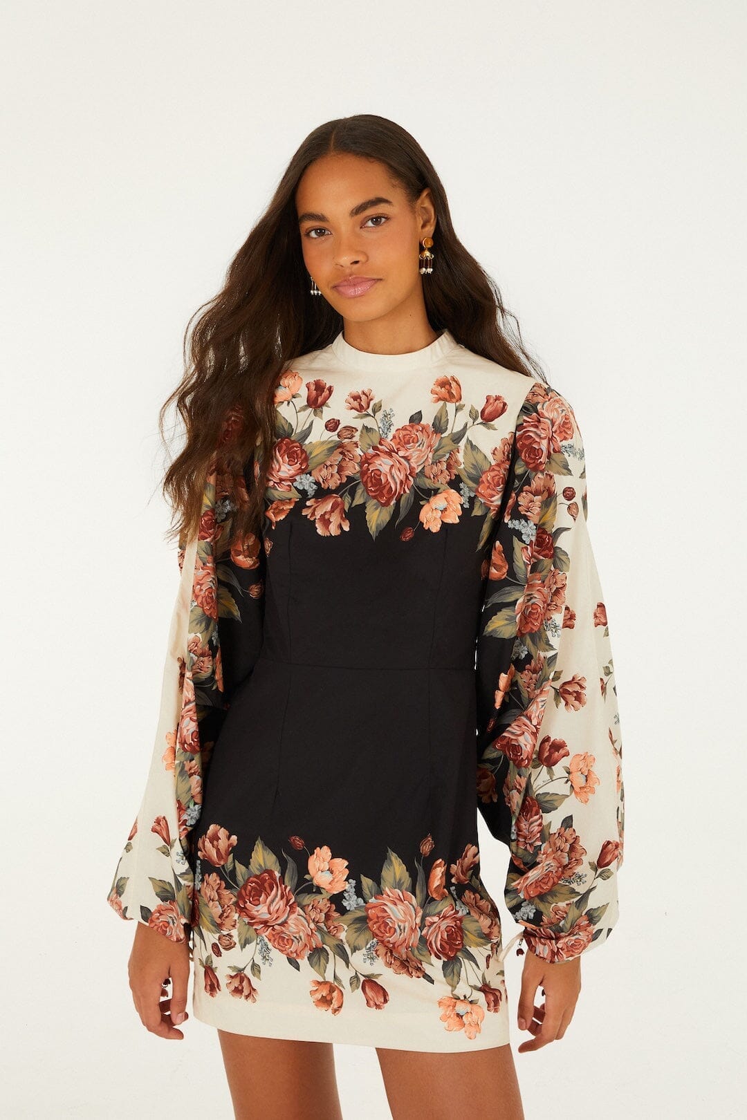 Winter Floral Mini Dress