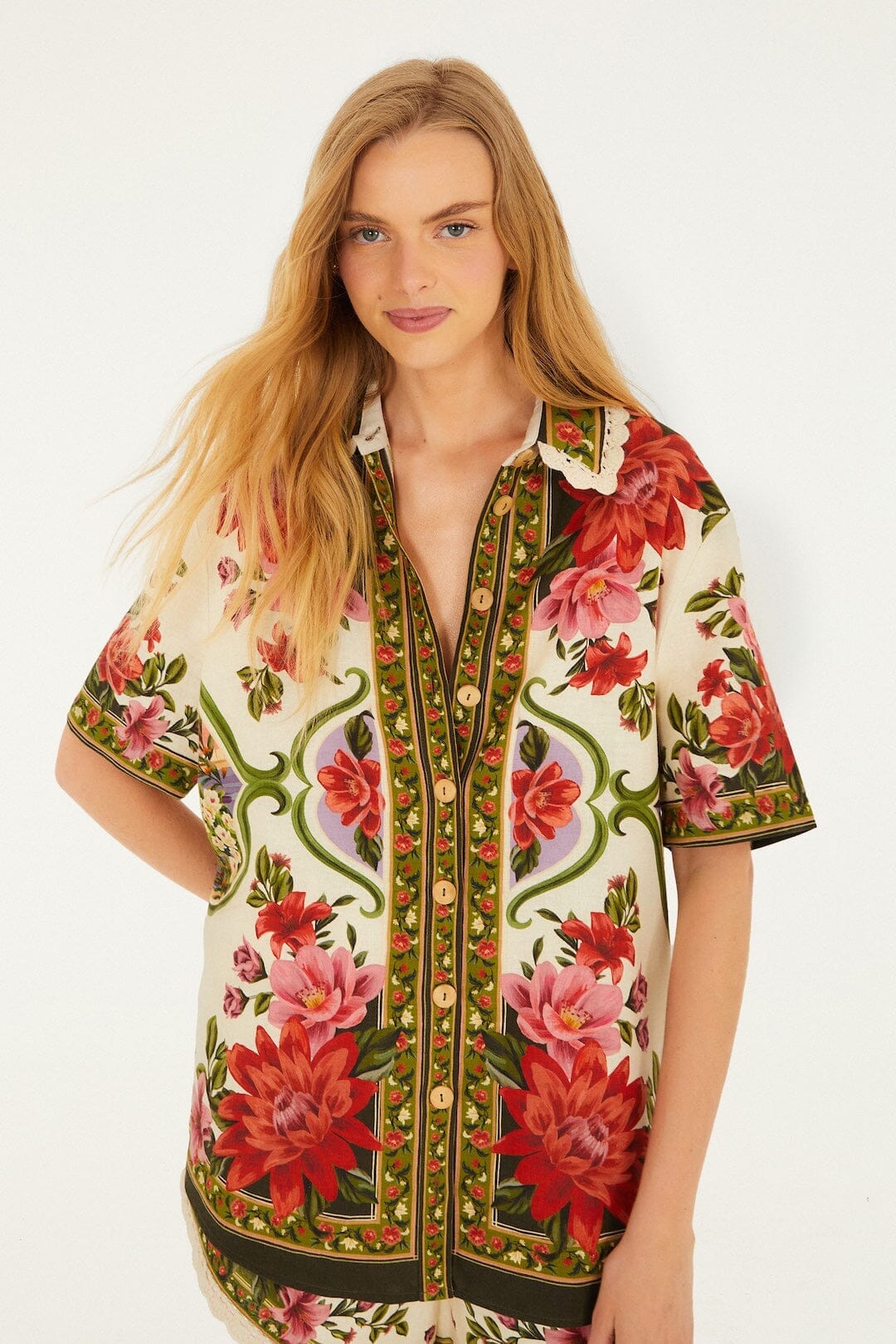Wonder Rio Sand Shirt Floral Paula Black