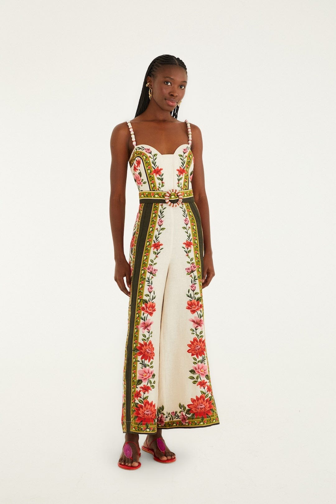 Wonder Rio Sand Jumpsuit Floral Paula Black