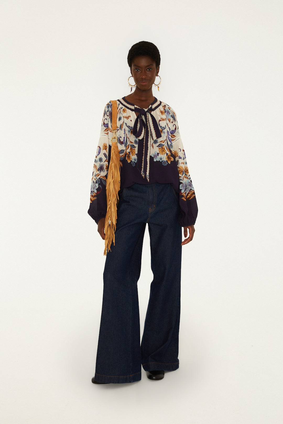Golden Nature Blouse Navy Blue