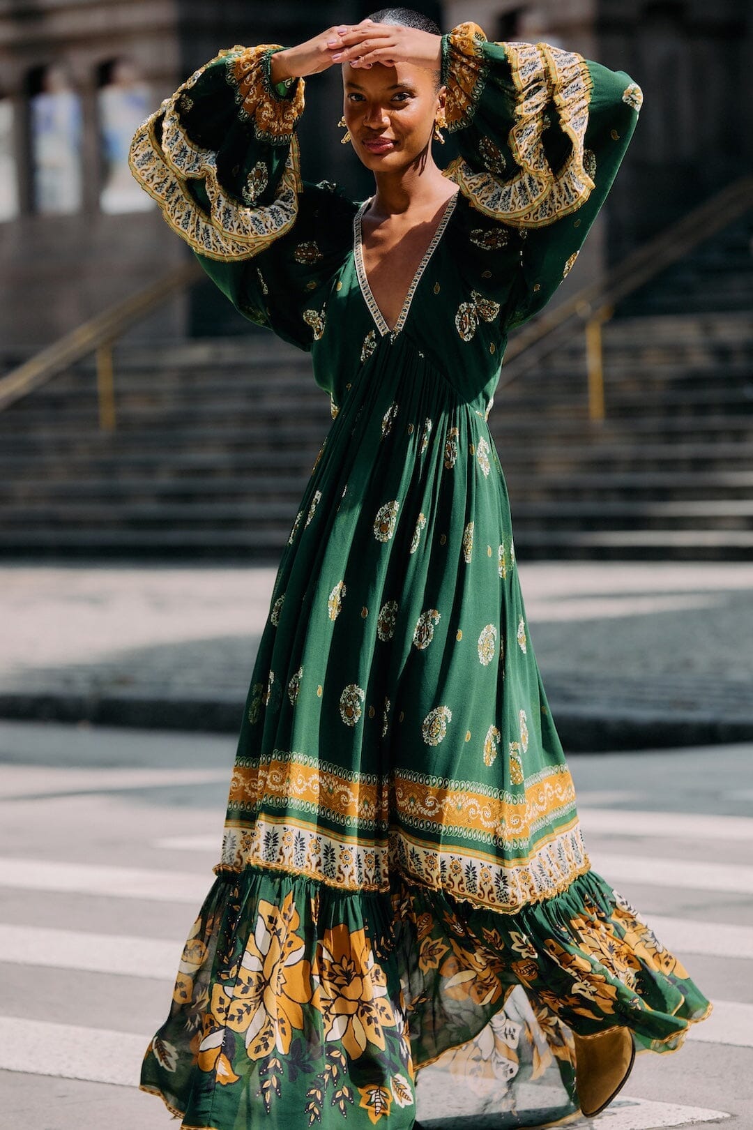 farm rio dress green Ayla Maxi Color:Cherry Burgundy-8 where vibrant shades of Dark Green Black Ball 54w