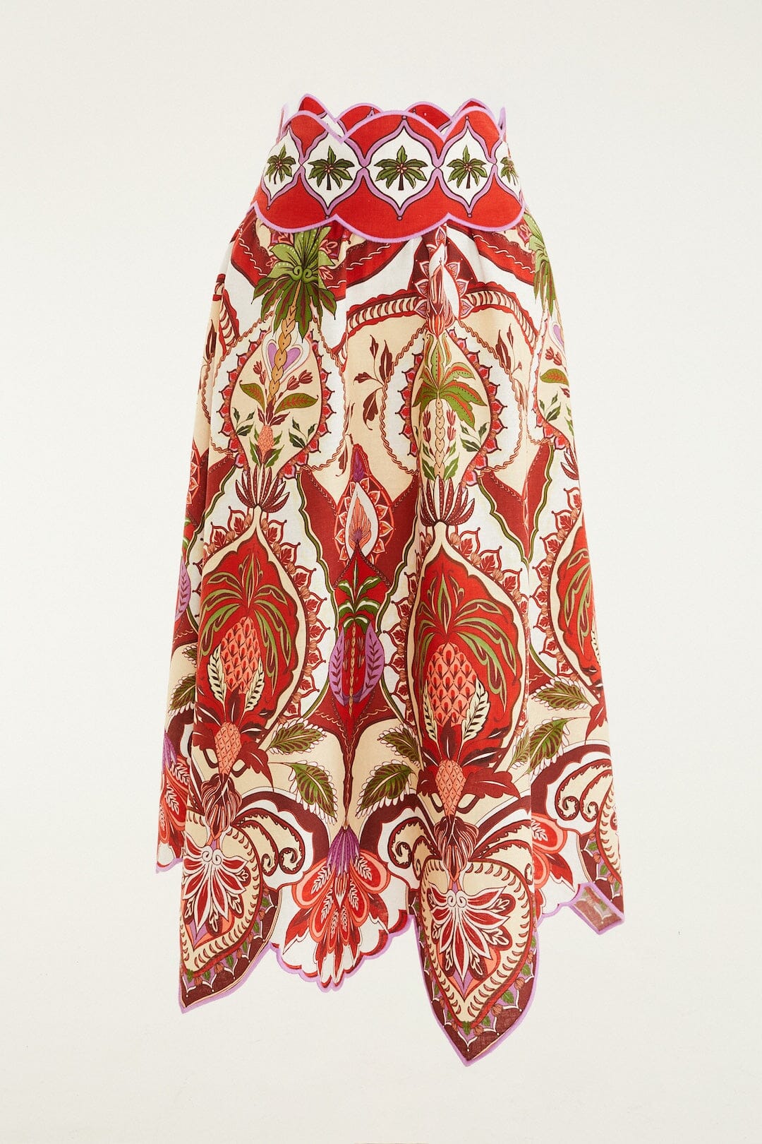 Odara Scallops Skirt Red