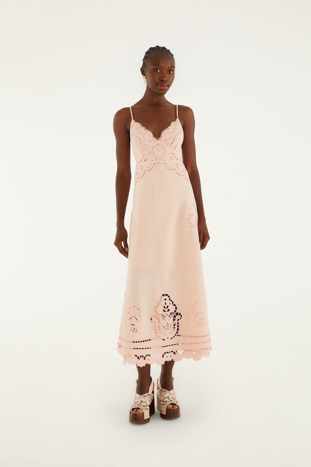Richelieu Slip Dress Light Pink