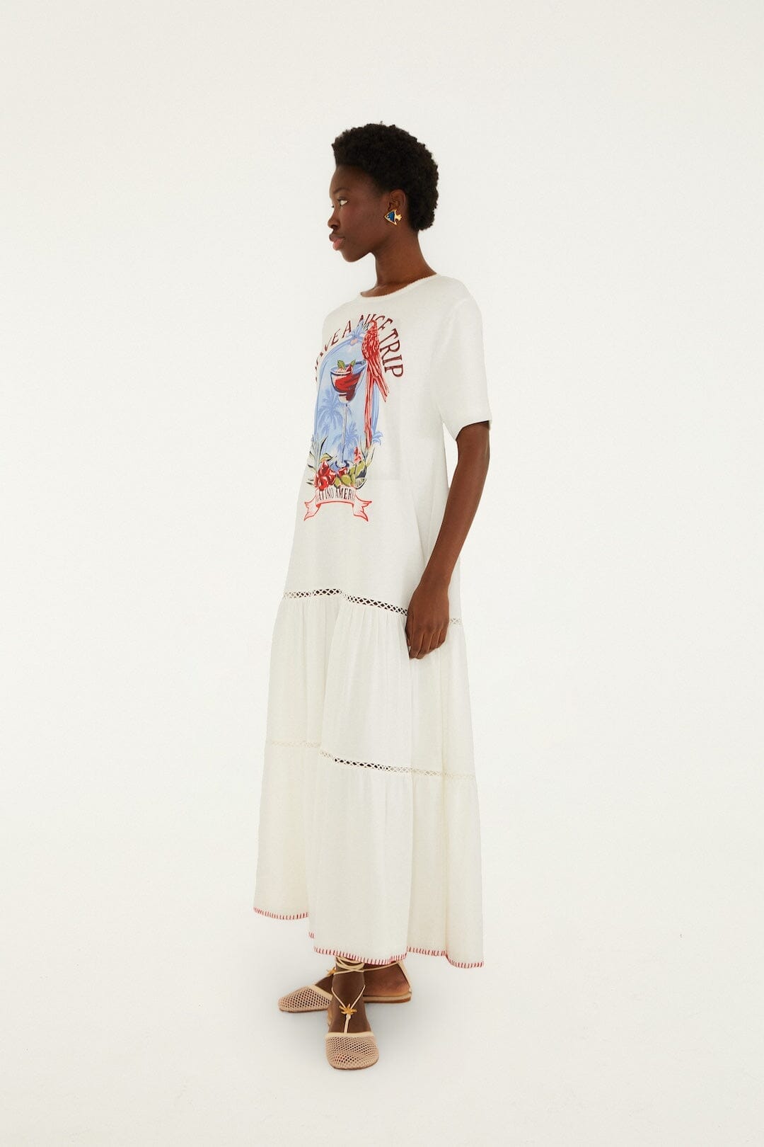 Have A Nice Trip Maxi Dress Off-White