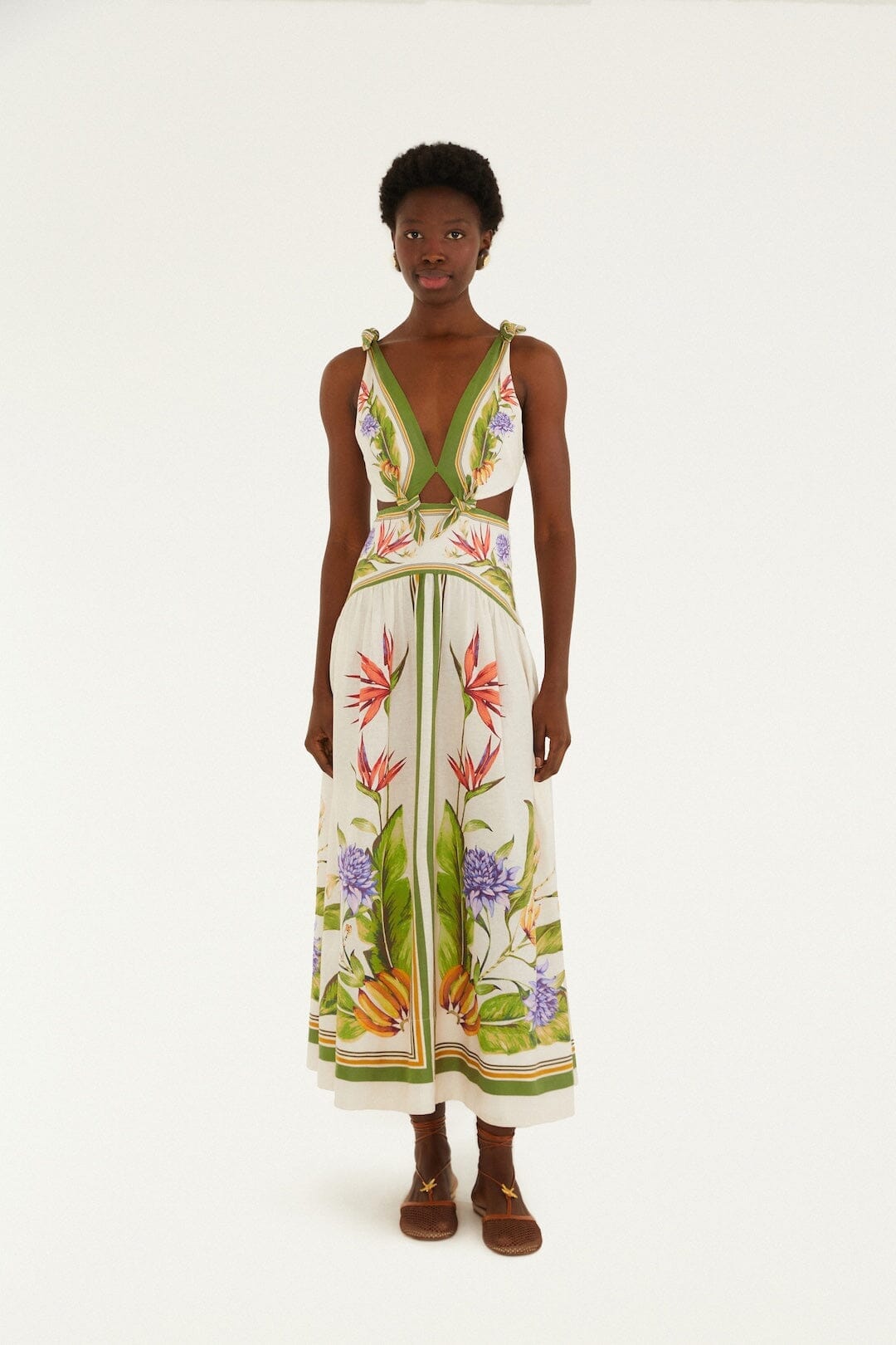 Tropical Scarf Maxi Dress Sand