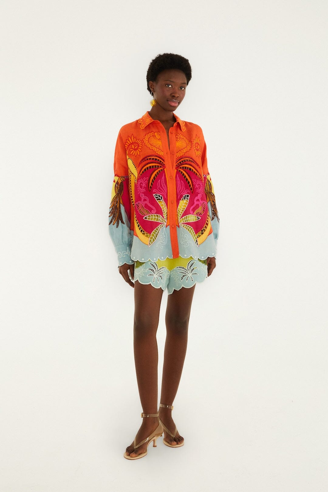 Usiacuri Embroidered Richelieu Shorts Multicolor