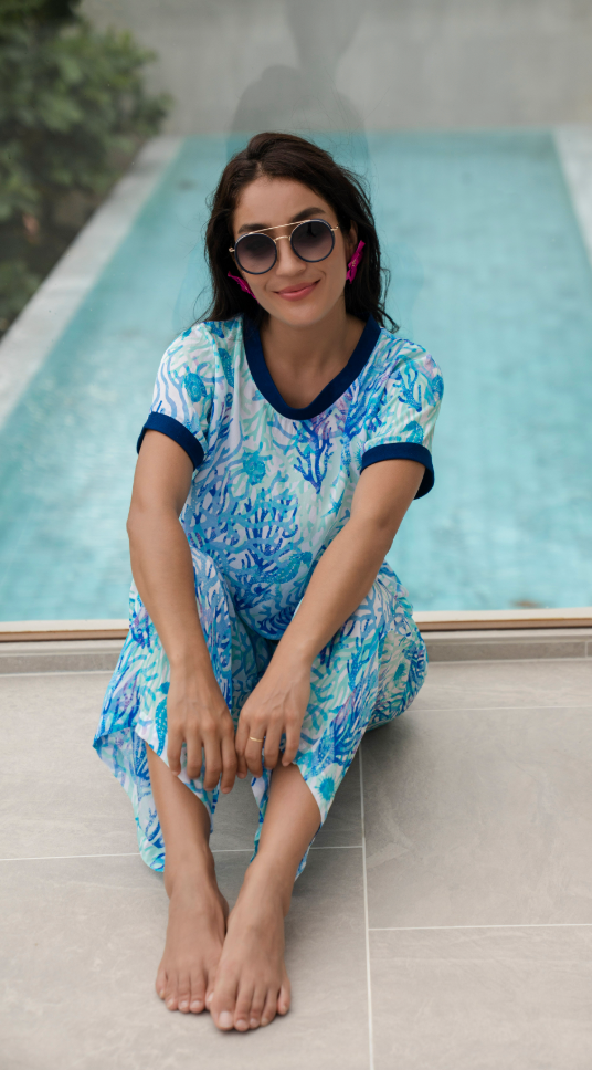 Coral Blue Maddy Top