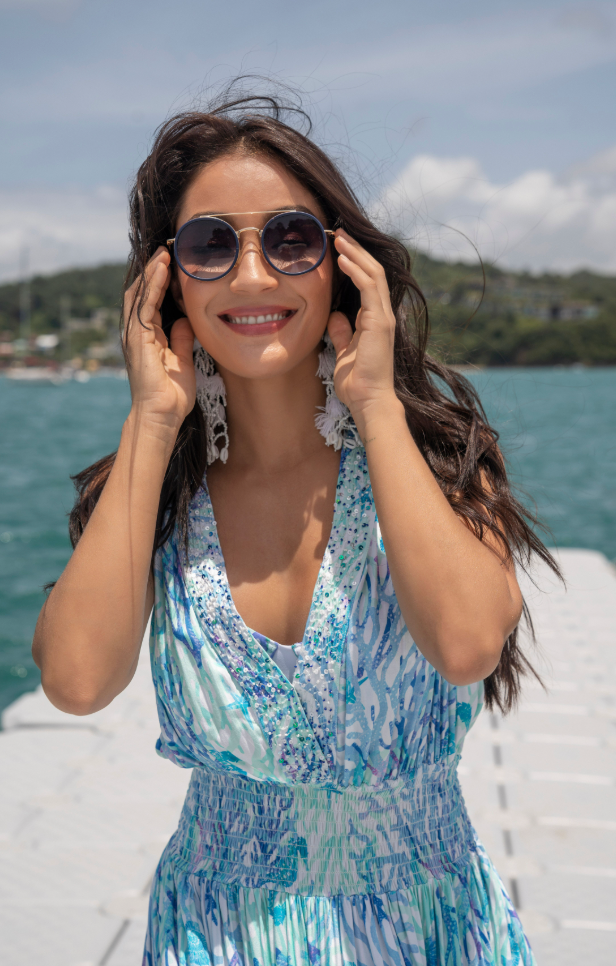 Coral Blue Maxi Dress