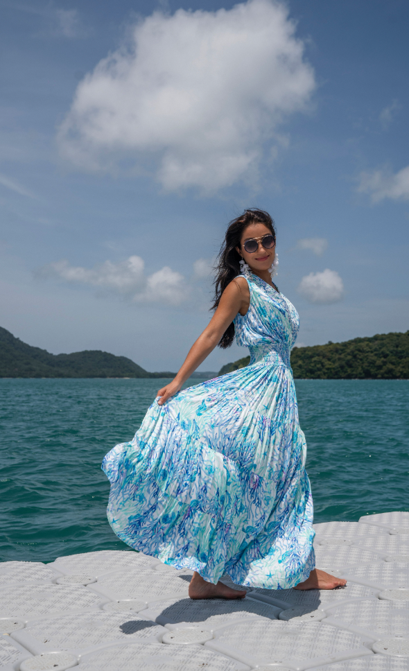 Coral Blue Maxi Dress