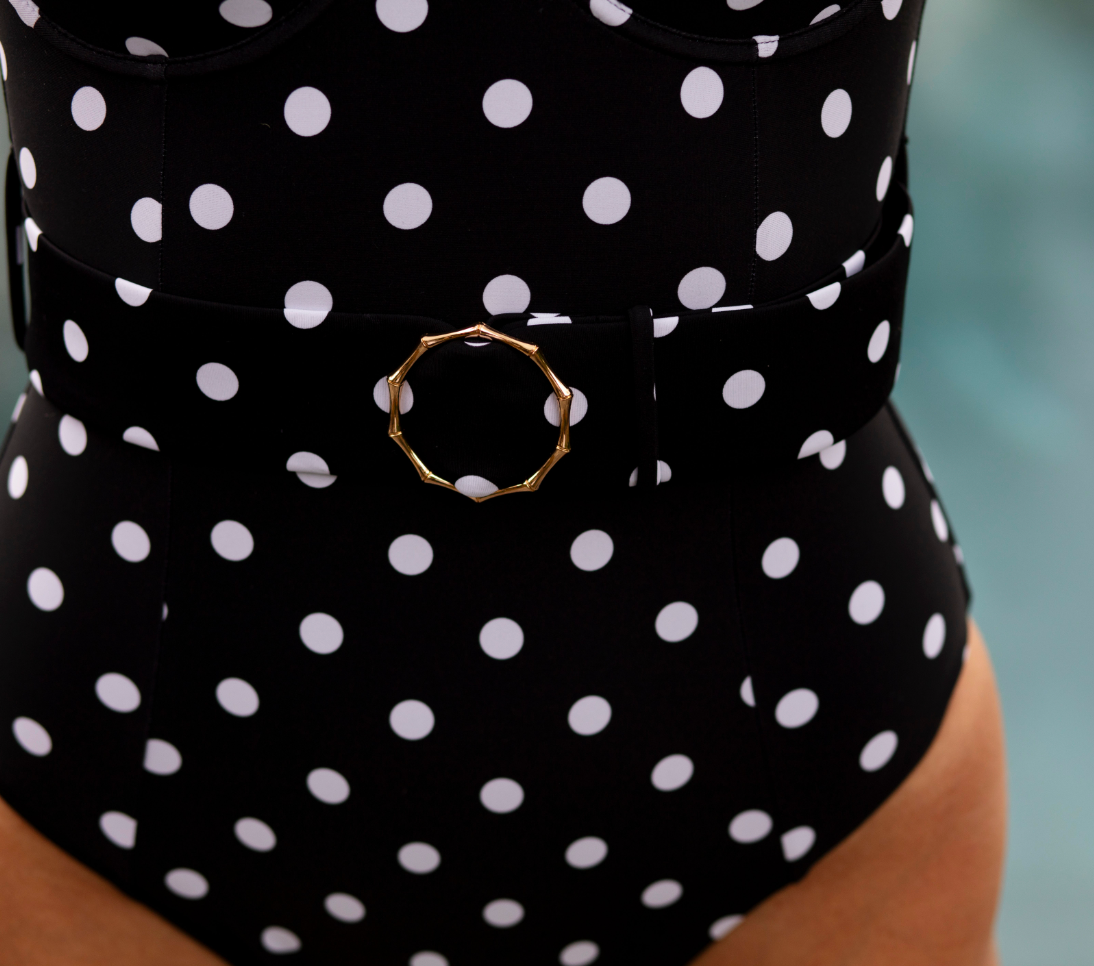 Sophia Swimsuit Polkadot Black