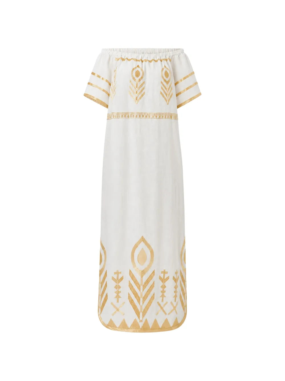 Feather Dress White Gold