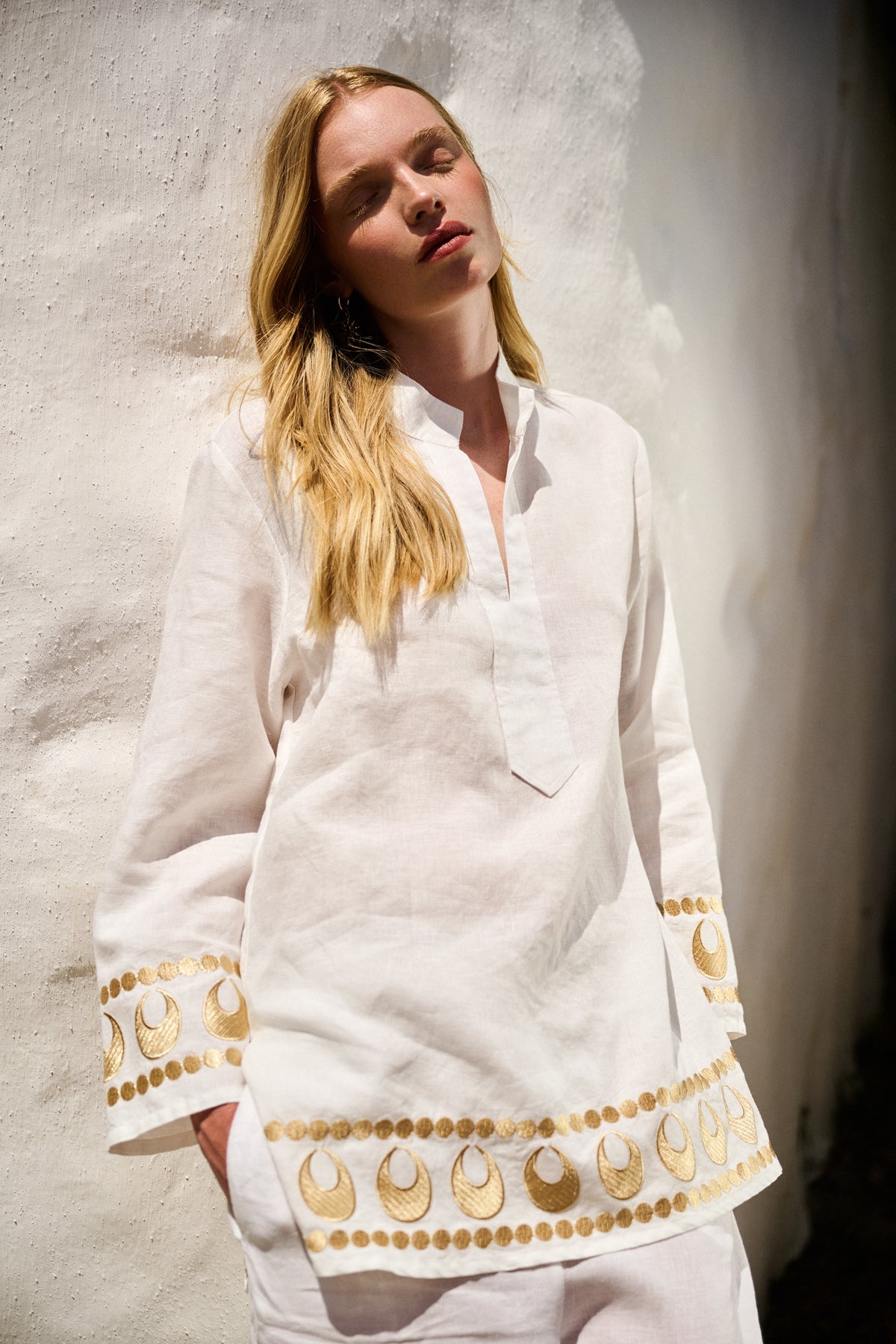 Selene Tunic White Gold