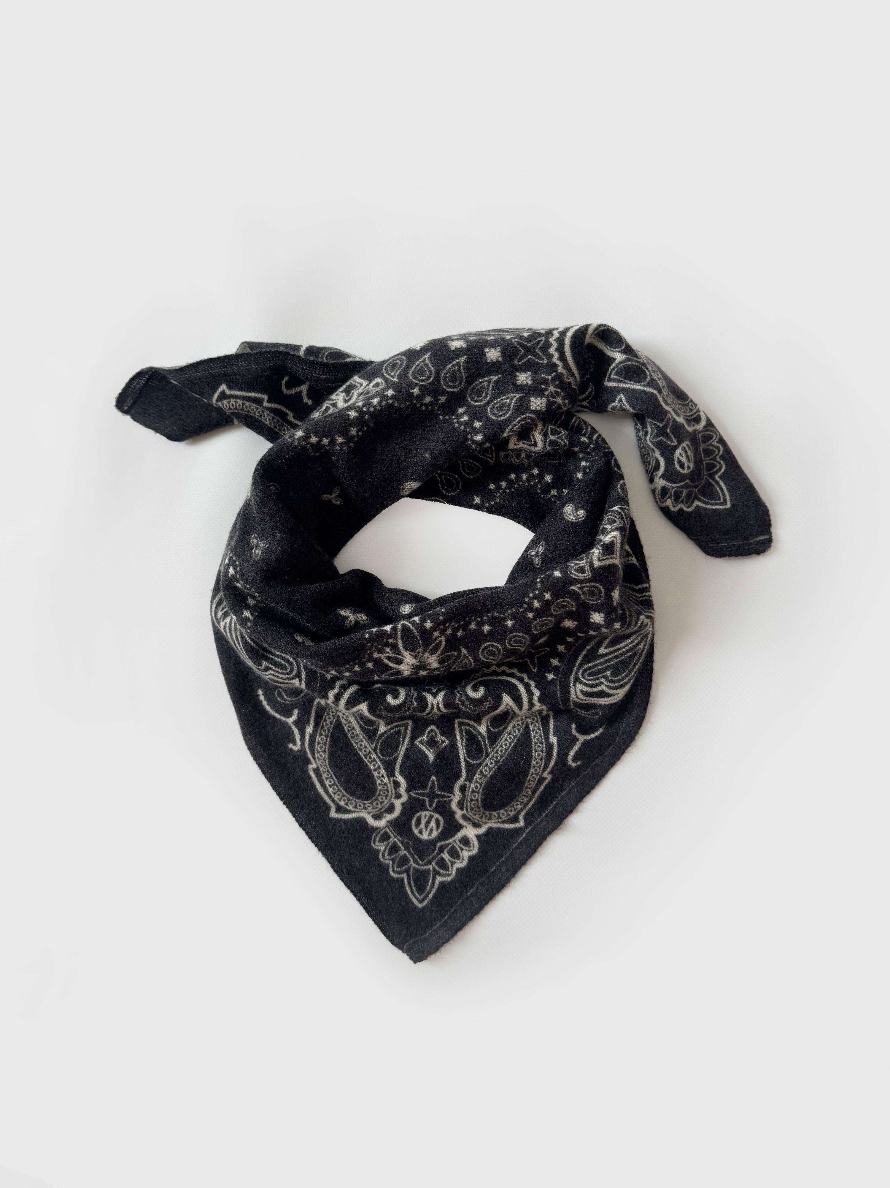 Cashmere Paisley Scarf Black | 65cm