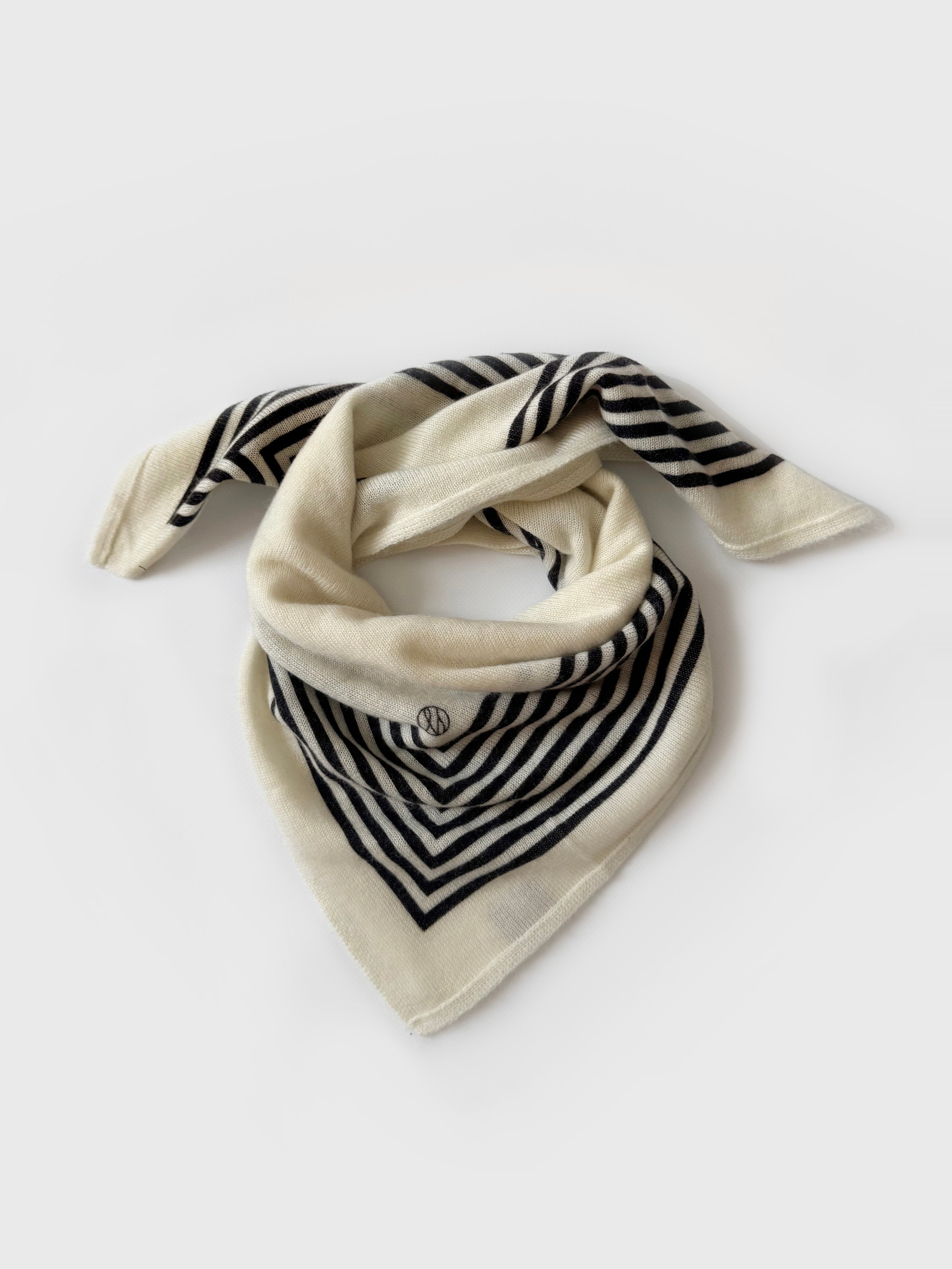 Cashmere Striped Scarf Cream | 65cm