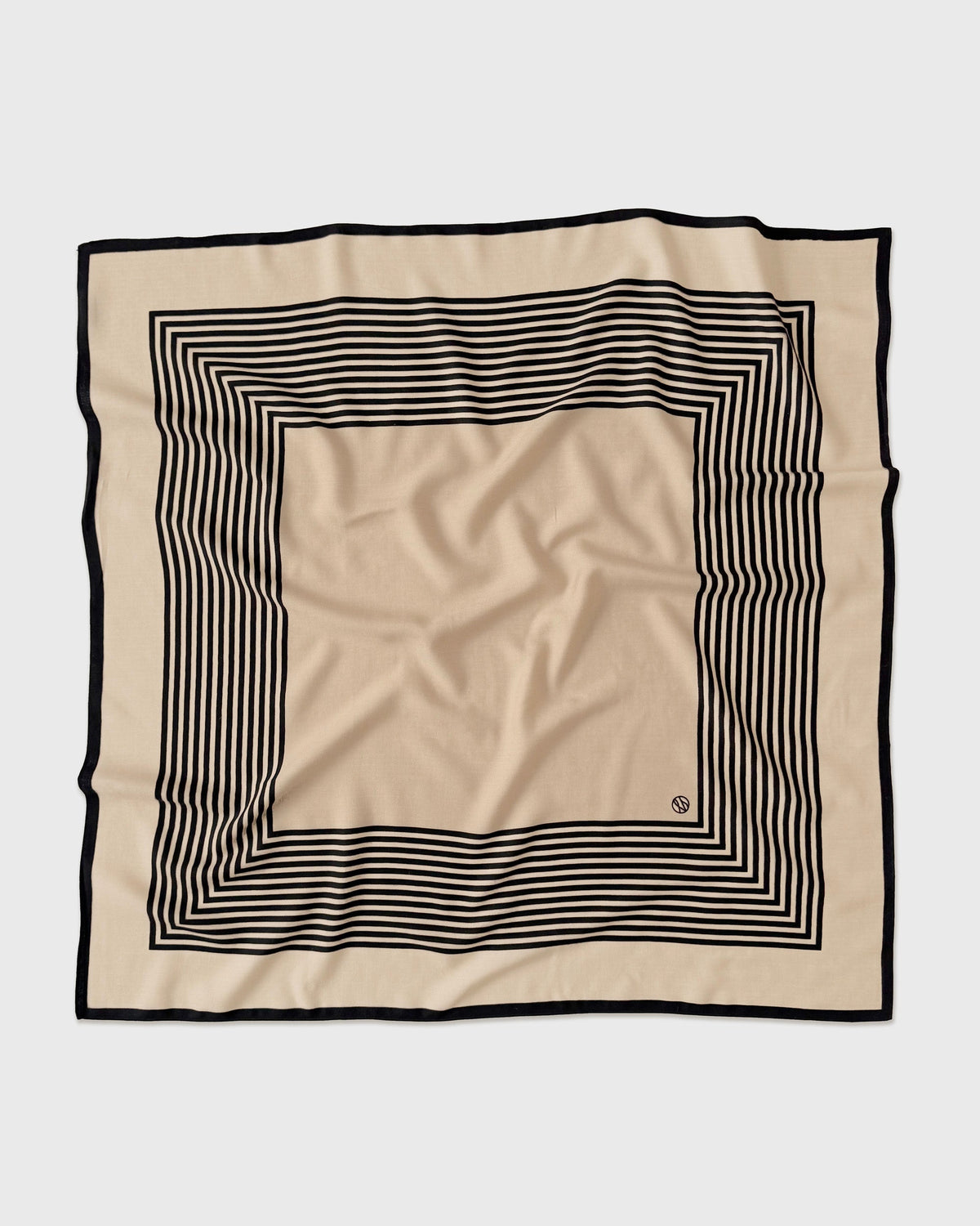 Wool Striped Scarf Sand Black | 90 cm