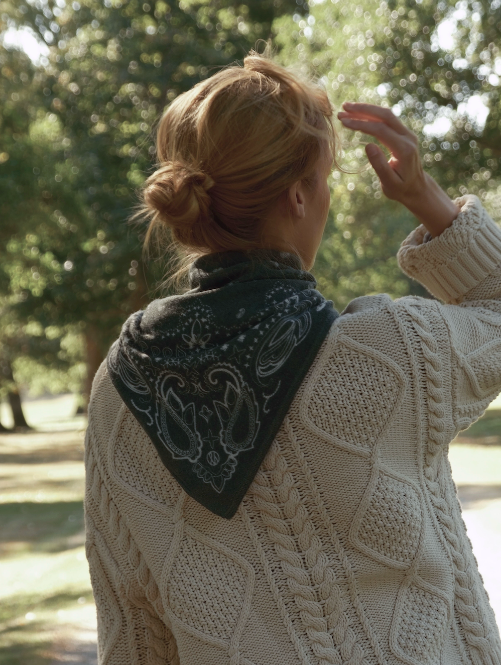 Cashmere Paisley Scarf Green | 65cm