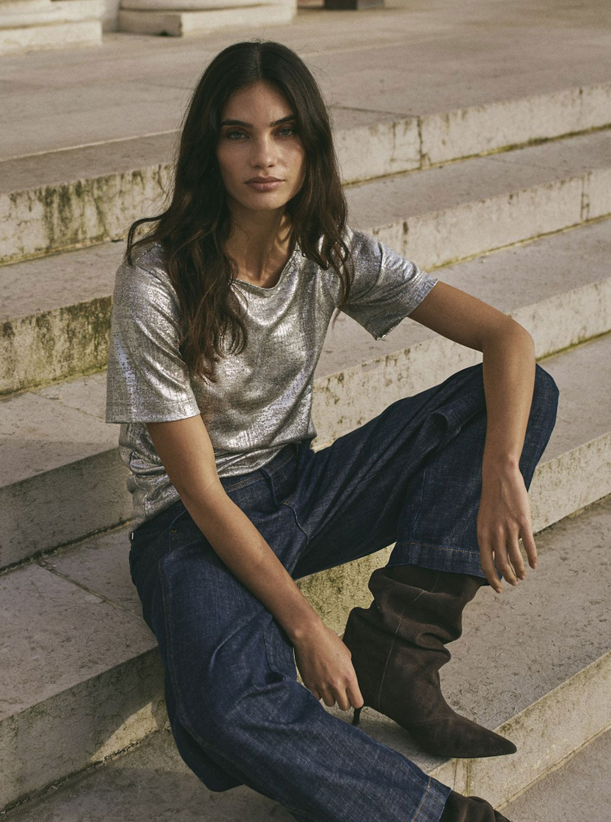MMNiva O-SS Metallic Tee Silver