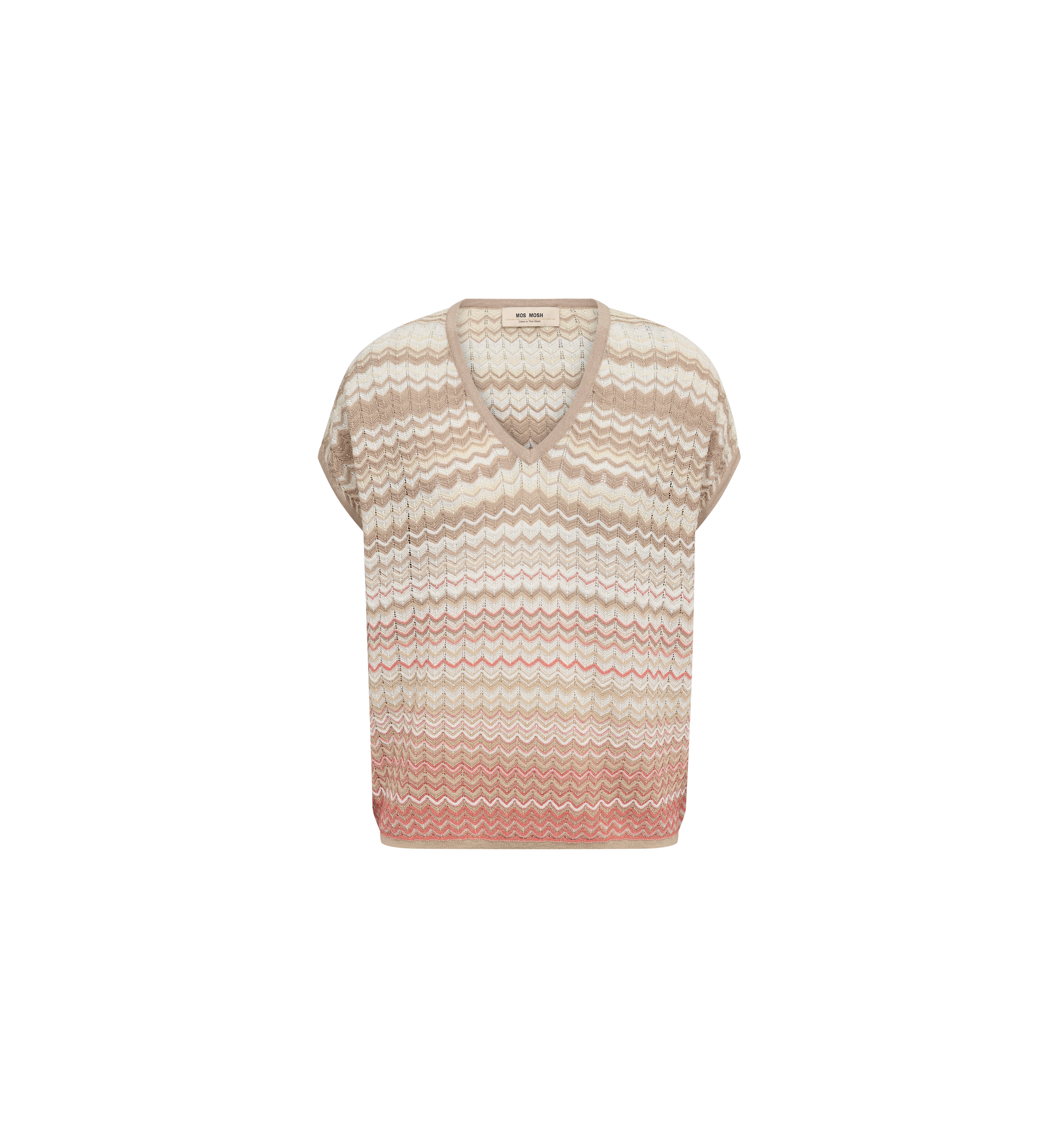 MMShani Zig-Zag Knit Top Ecru