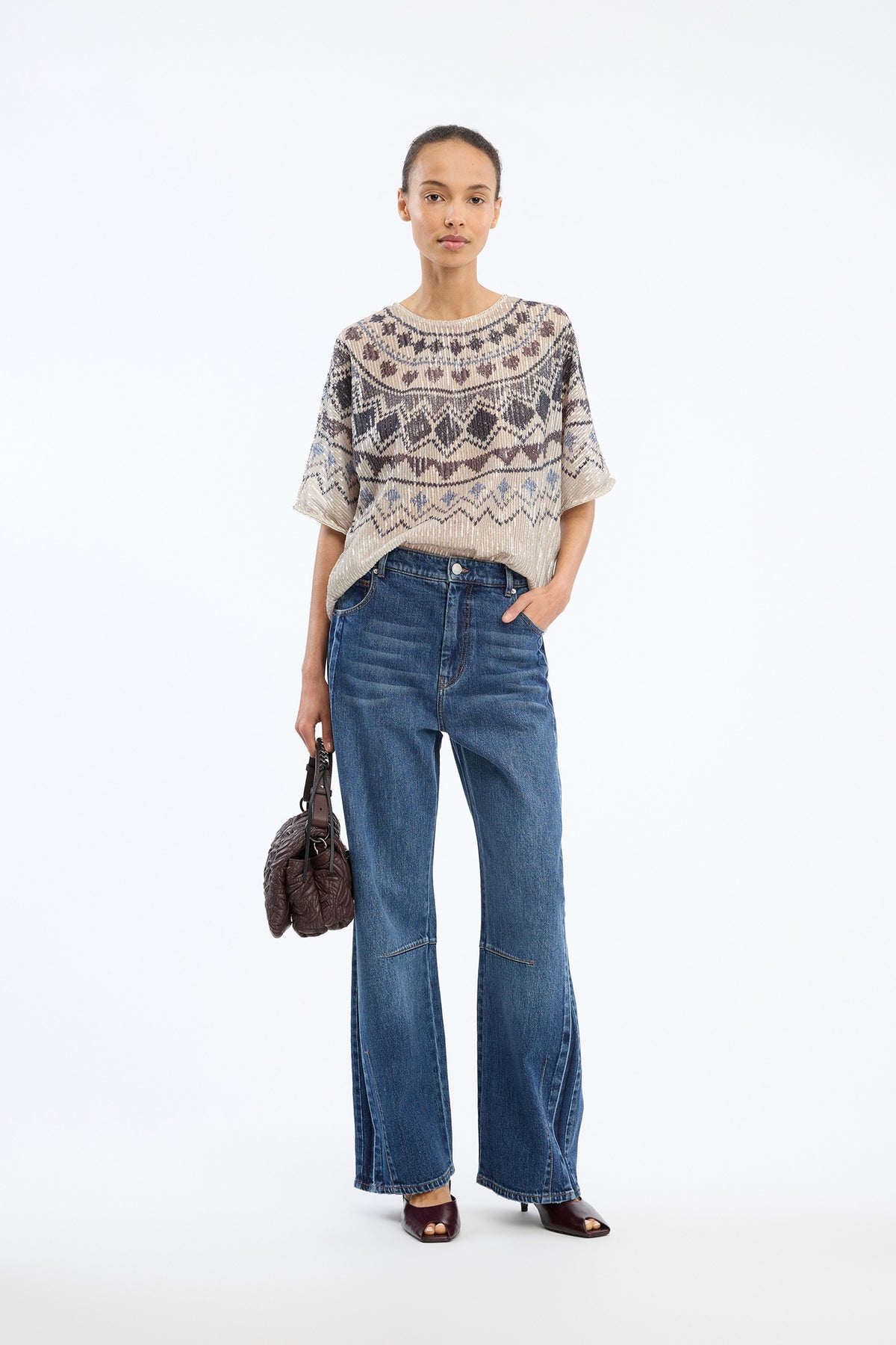Vunny Top Print Camel