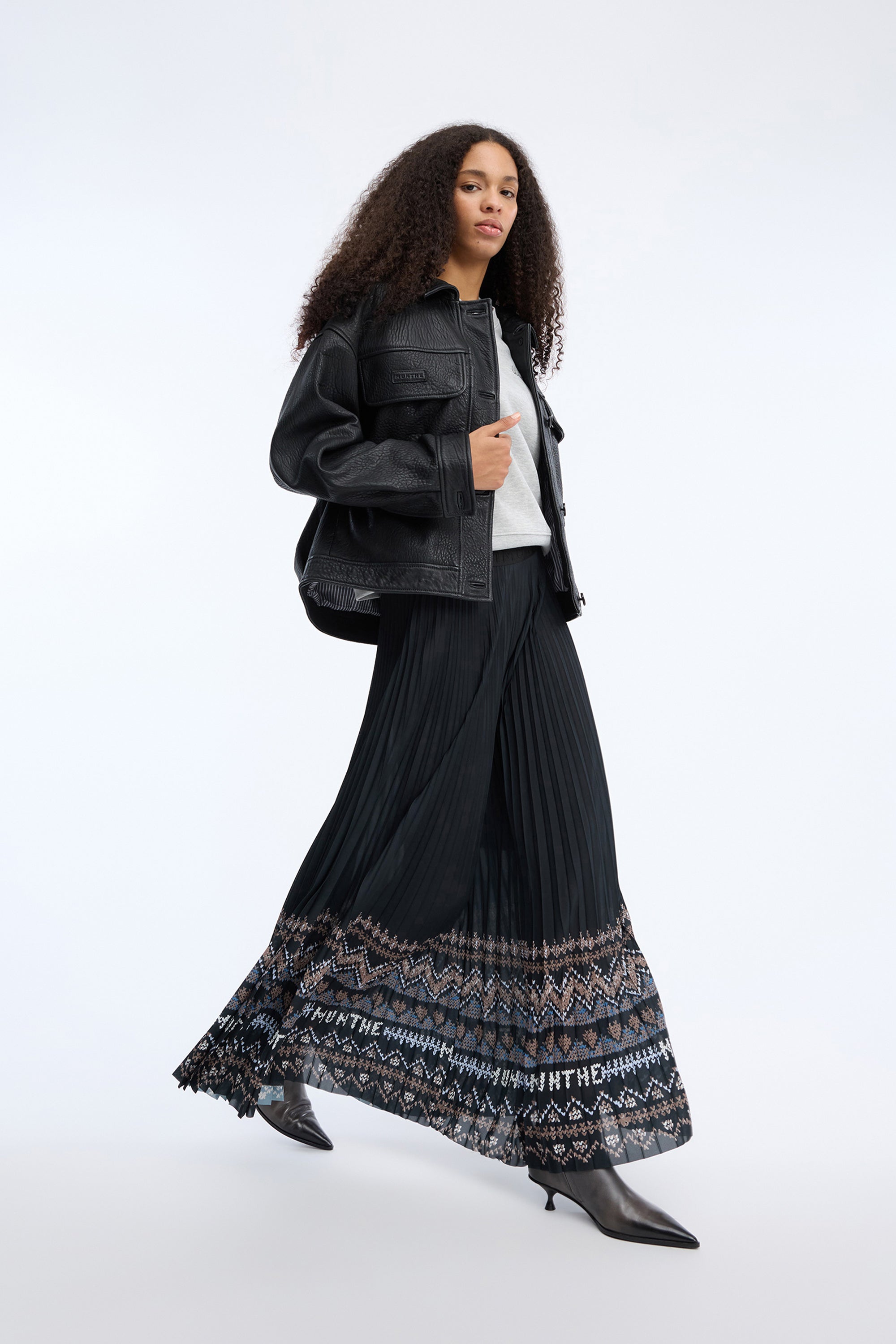 Taulla Skirt Print Black