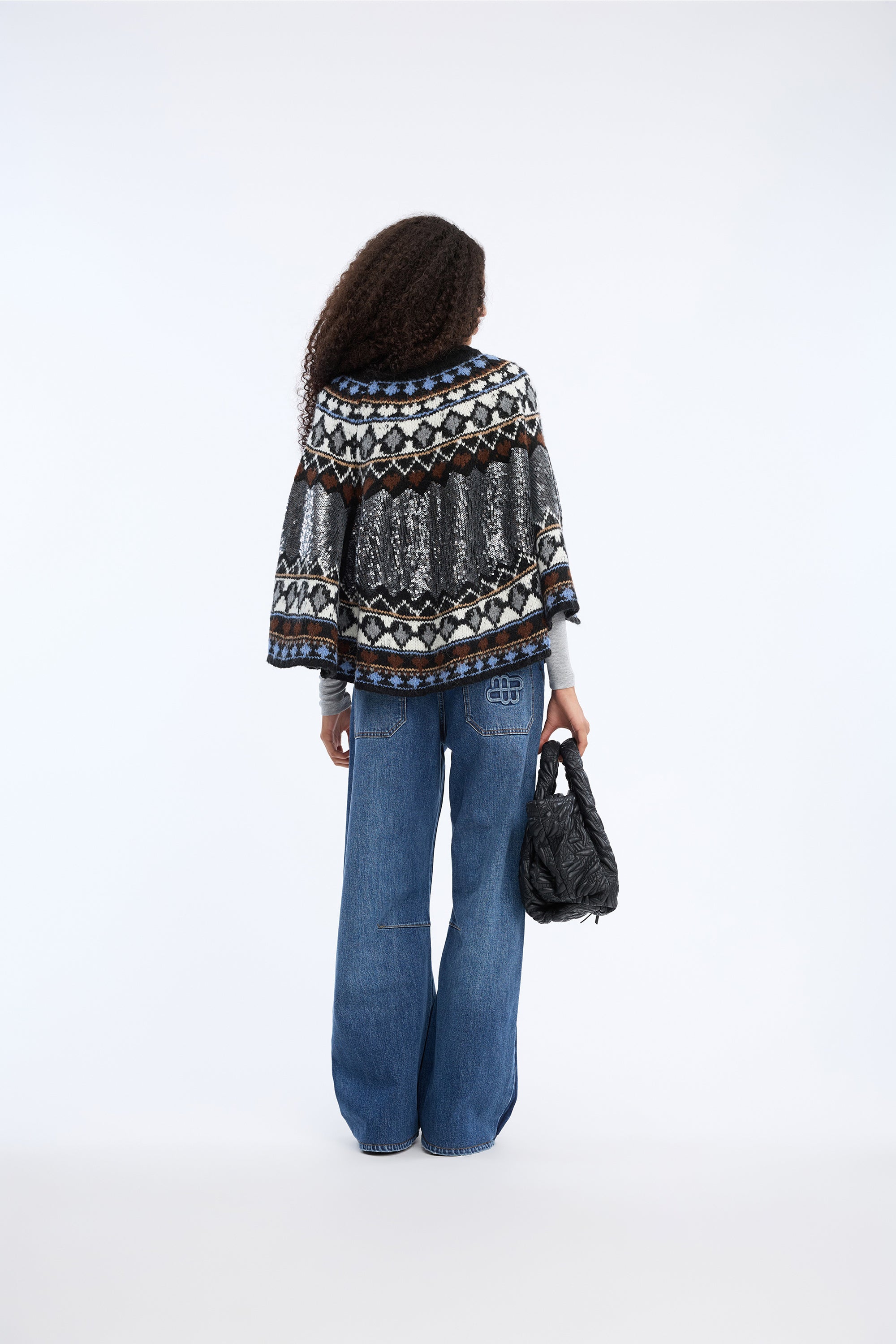 Verst Poncho Mix Black