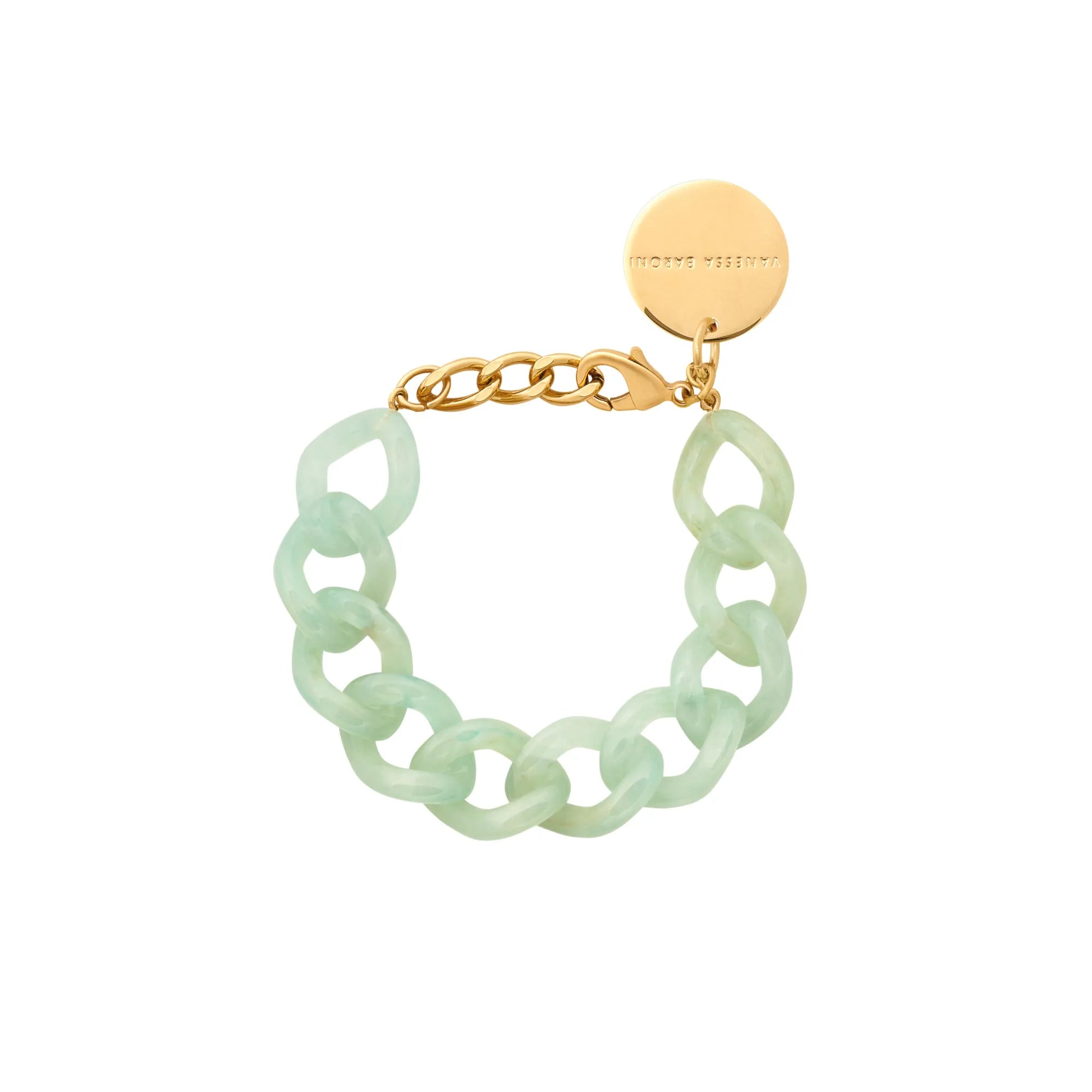 FLAT CHAIN BRACELET JADE