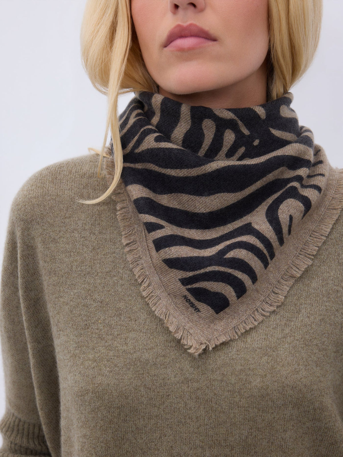 Max Cashmere Scarf Zebra Thyme