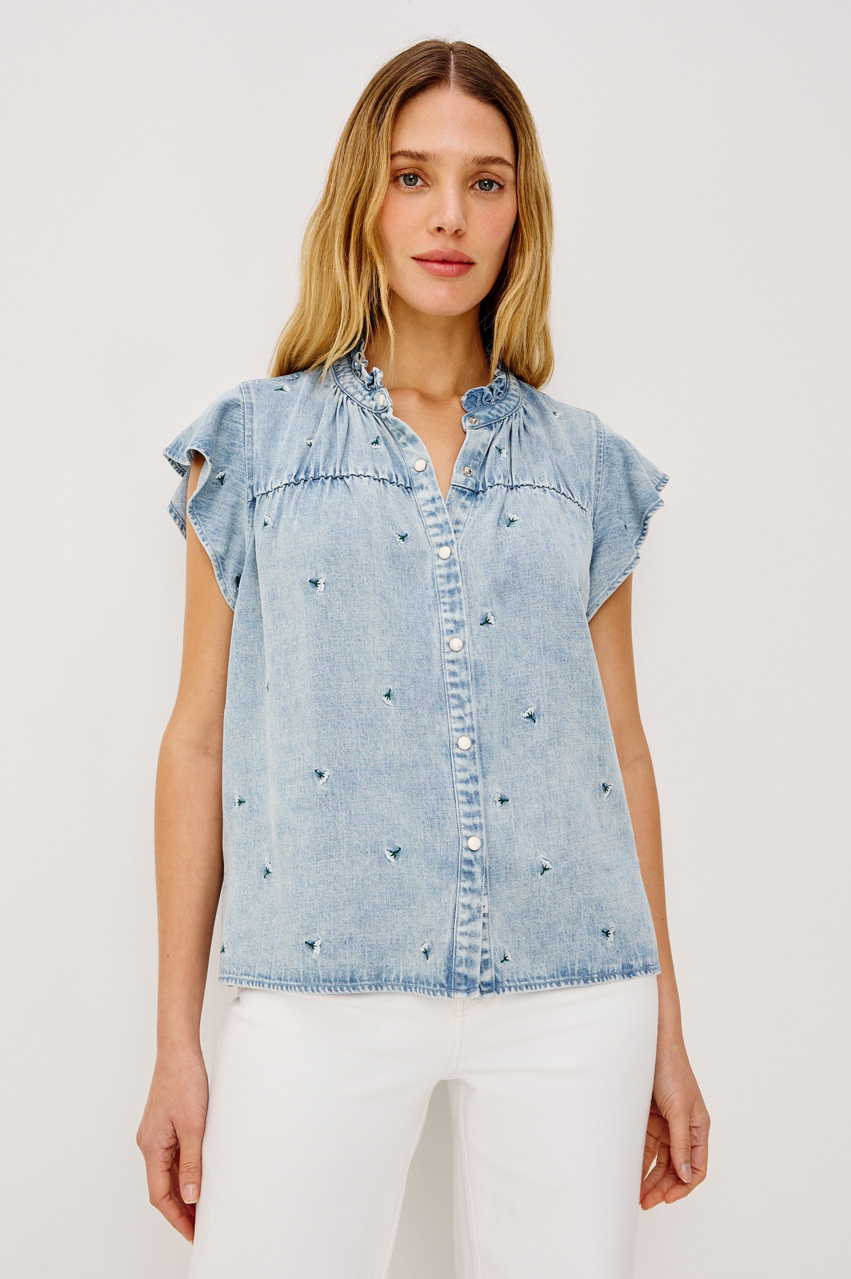 Ruthie Shirt Ivory Carnations