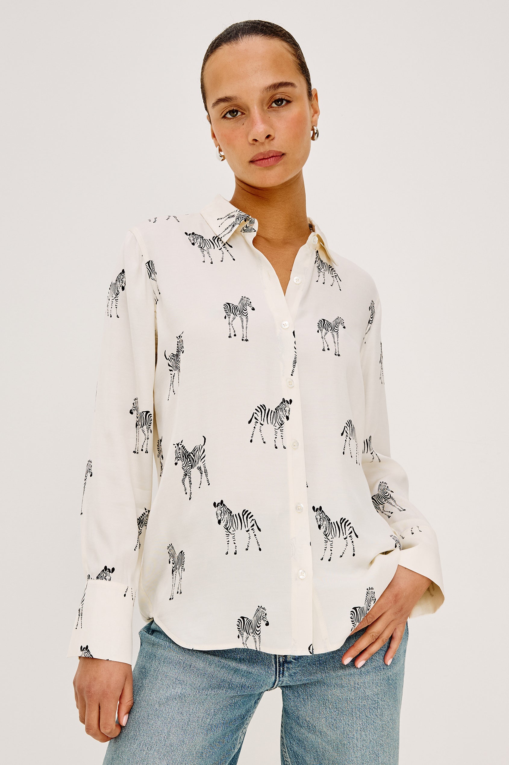 Saige Shirt Ivory Zebra