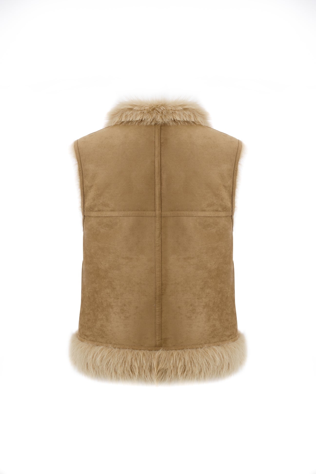 Faux Fur Gilet Caramel