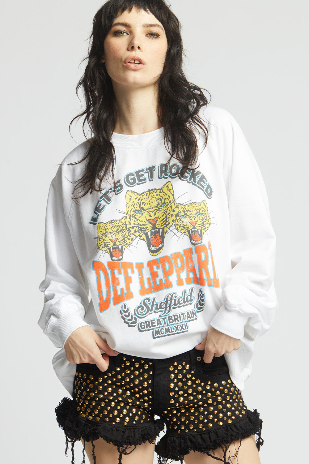 Def Leppard Let's Get Rocked Sweatshirt White