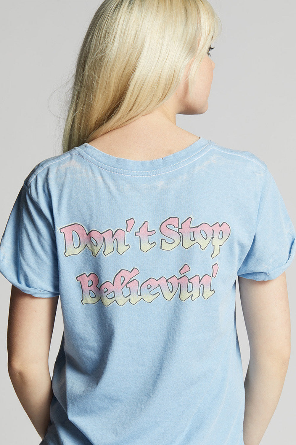 Journey Don't Stop Believin' Tee Washed Denim