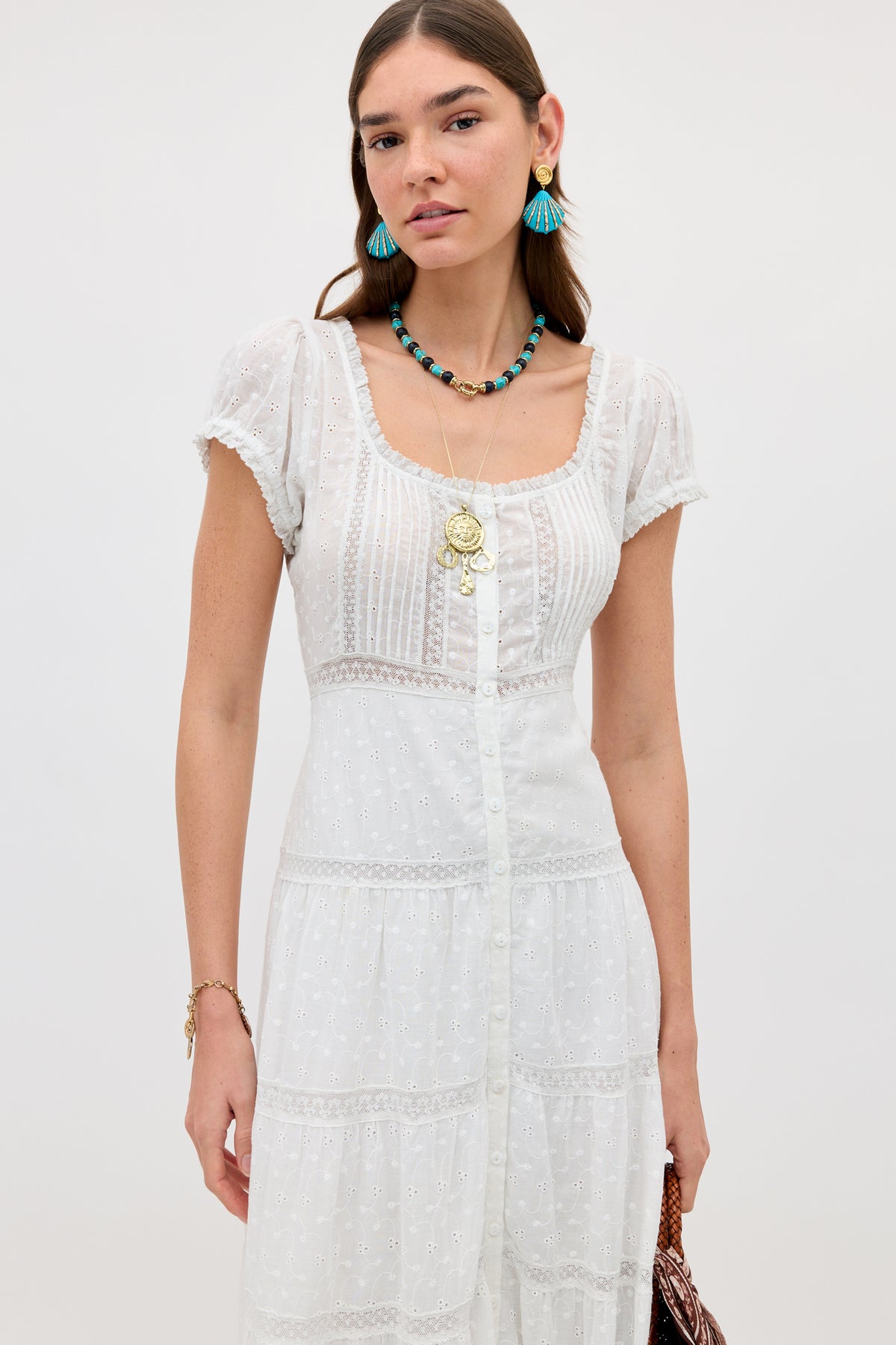 Jaclyn Midi Dress White Ivory