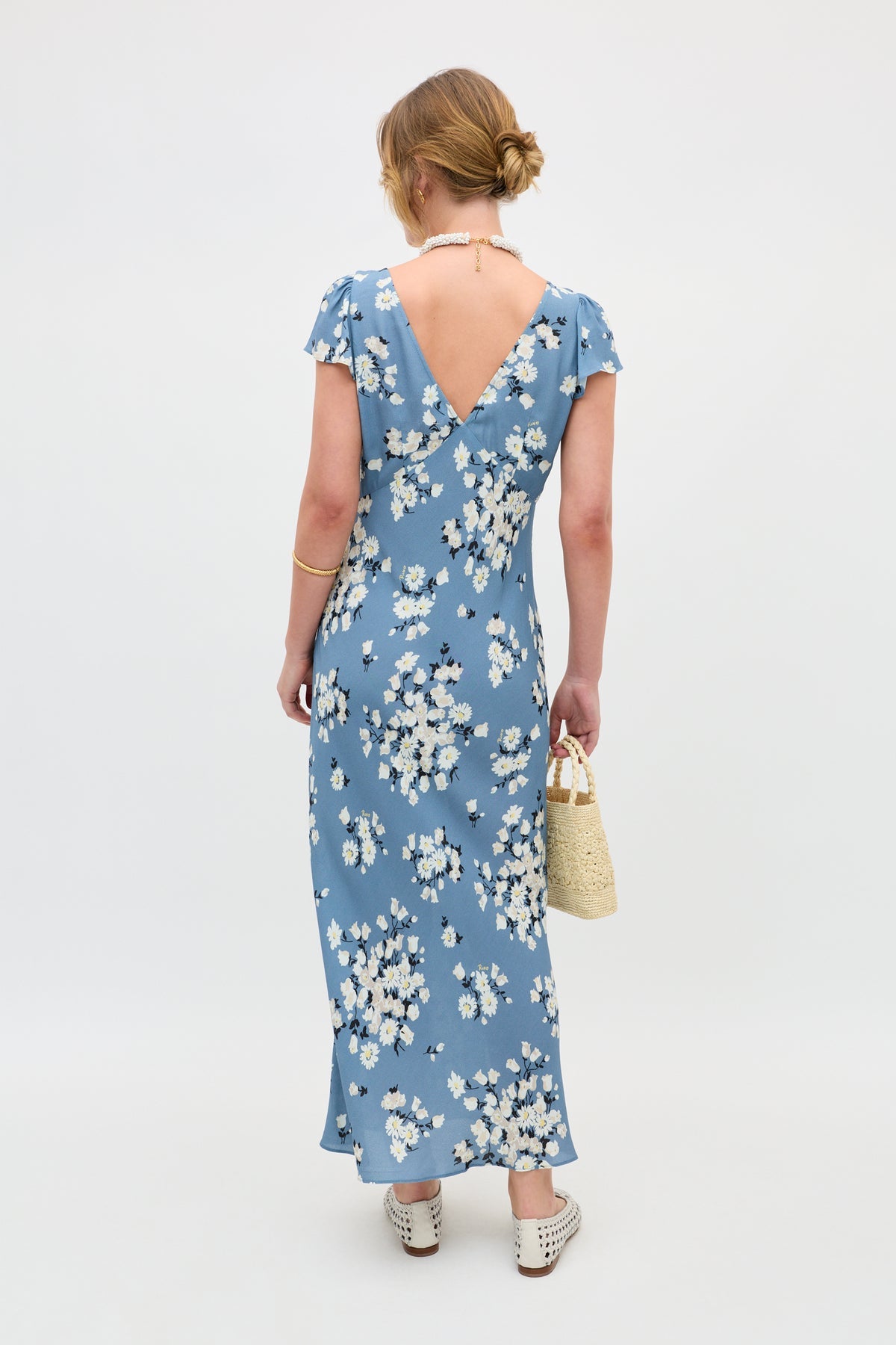 Cathy Midi Dress Amelia Bouquet Blue