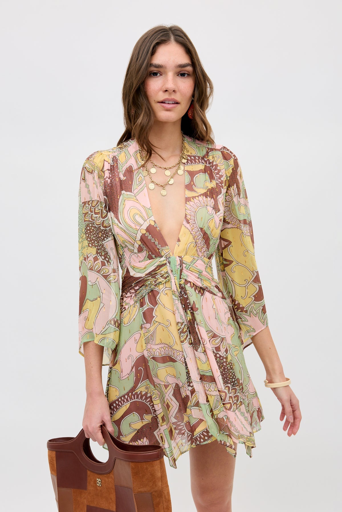 Clove Mini Dress Bianca Abstract Green