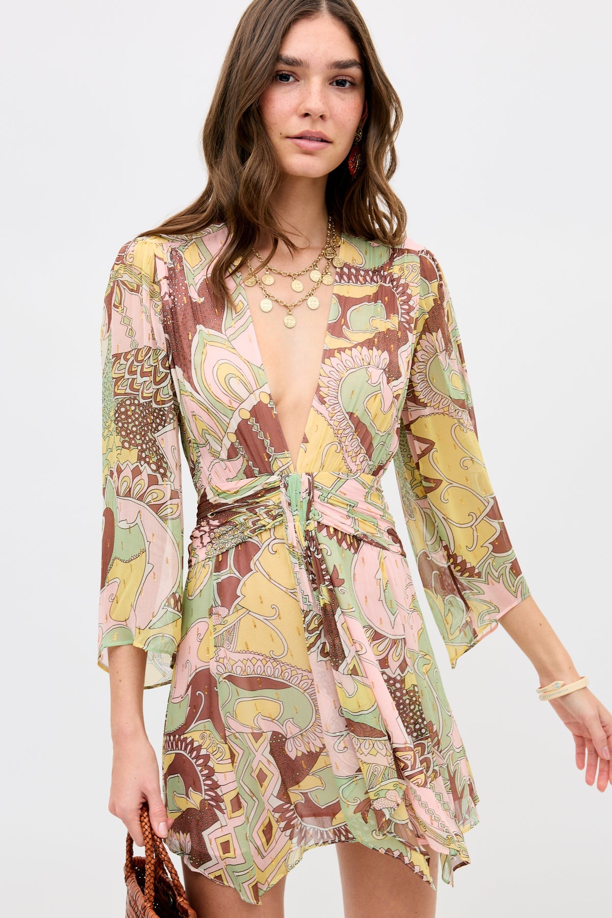Clove Mini Dress Bianca Abstract Green